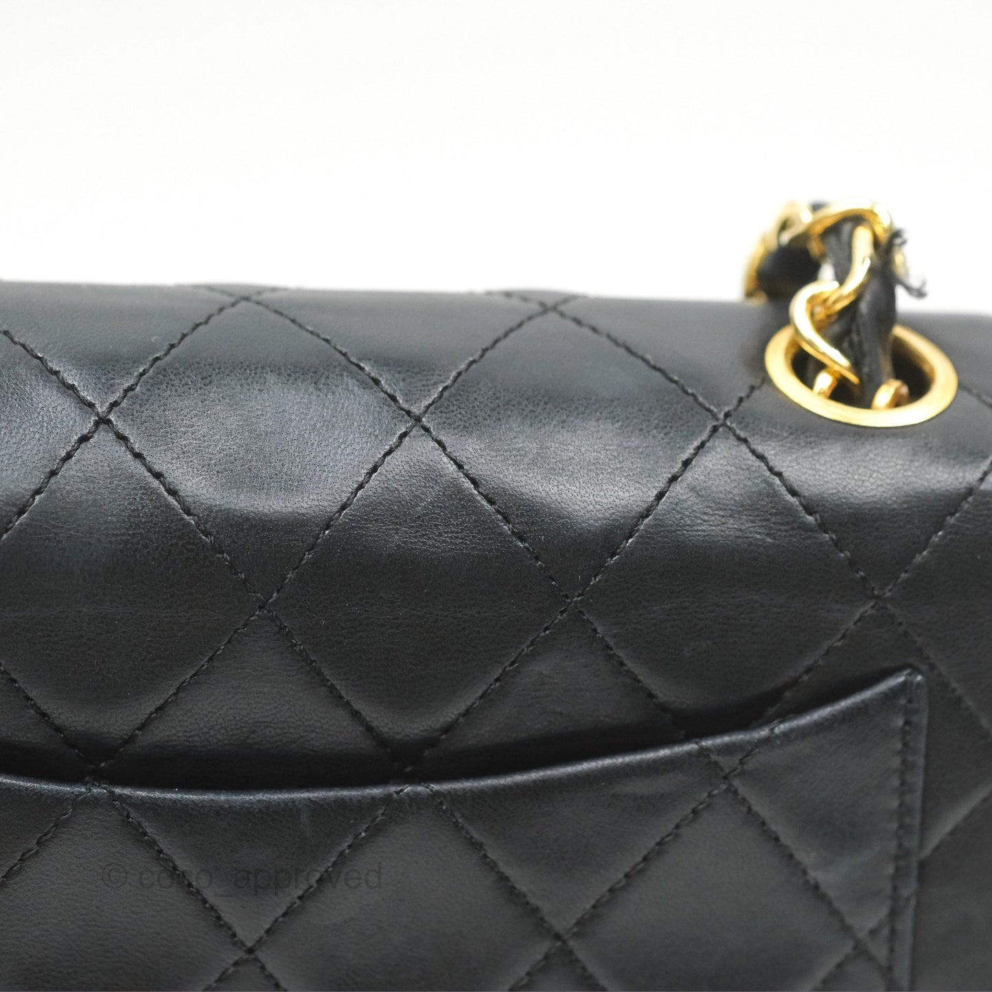 Chanel Vintage Mini Square Black Lambskin 24K Gold Hardware