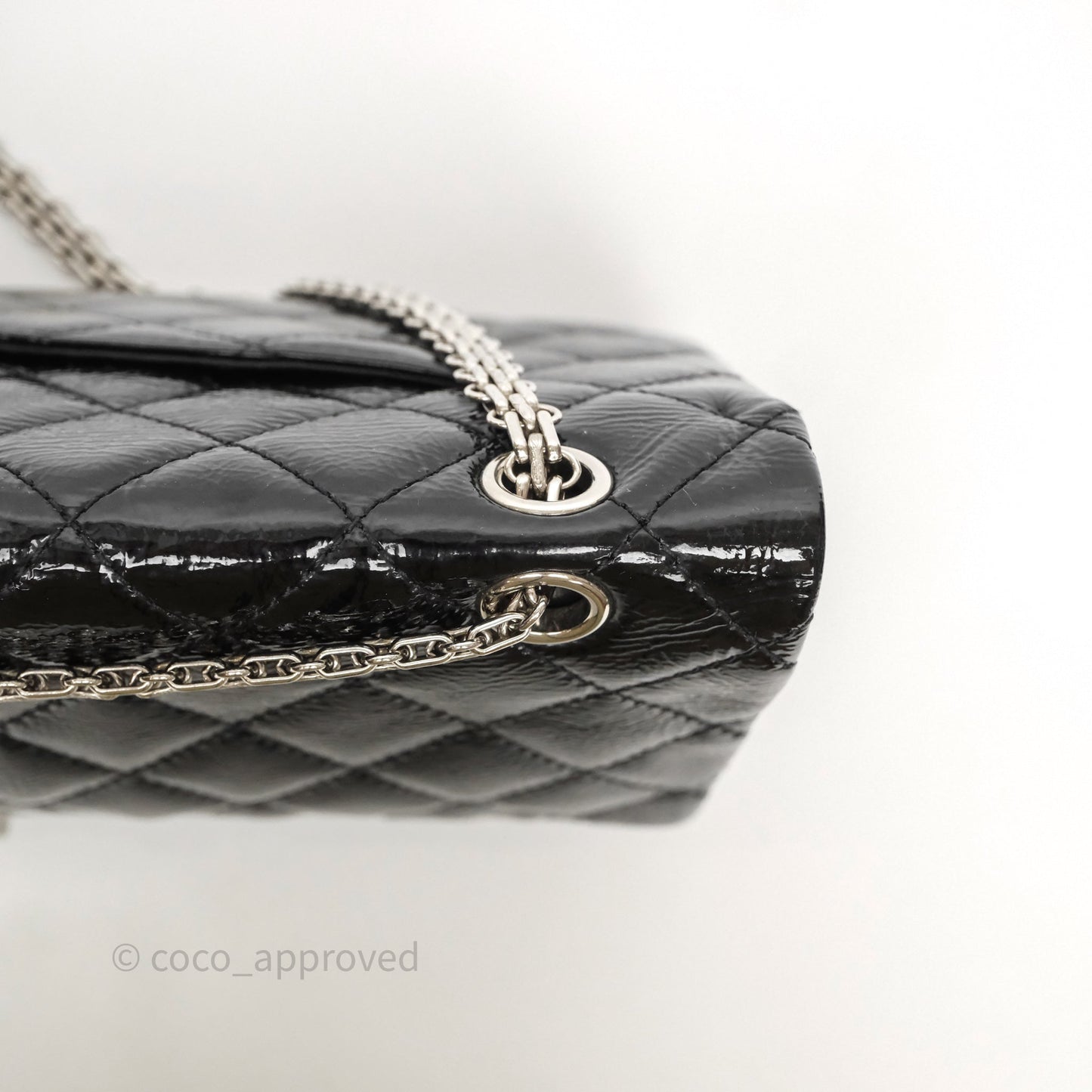 Chanel 2.55 Reissue Glazed Calfskin So Black 227 Silver Hardware