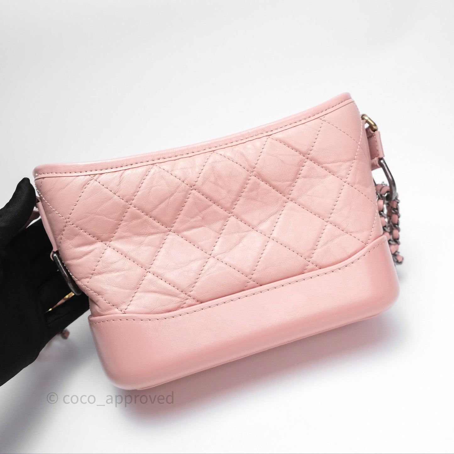 Chanel Small Gabrielle Hobo Quilted Pink Aged Calfskin
