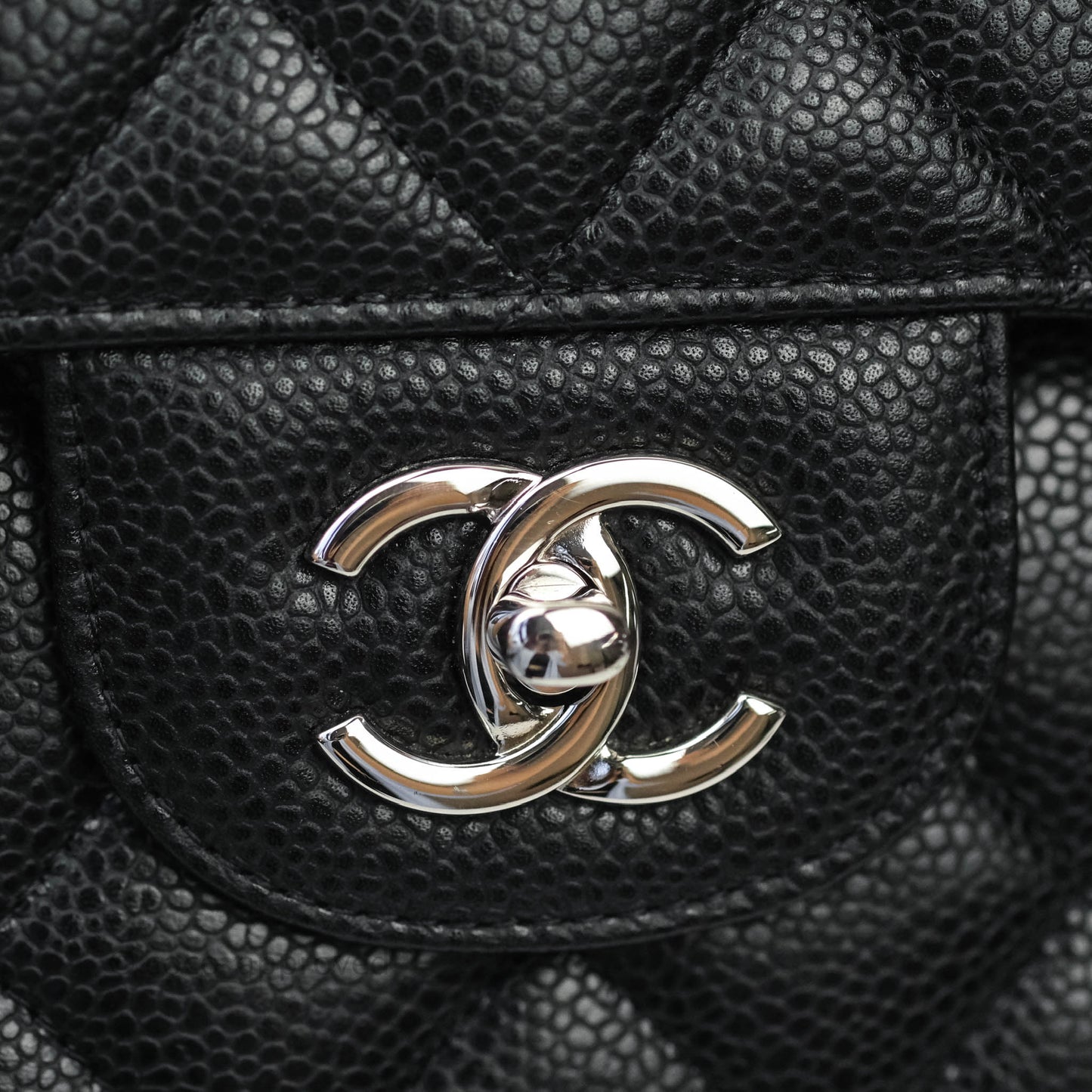 Chanel Jumbo Double Flap Black Caviar Silver Hardware⁣⁣
