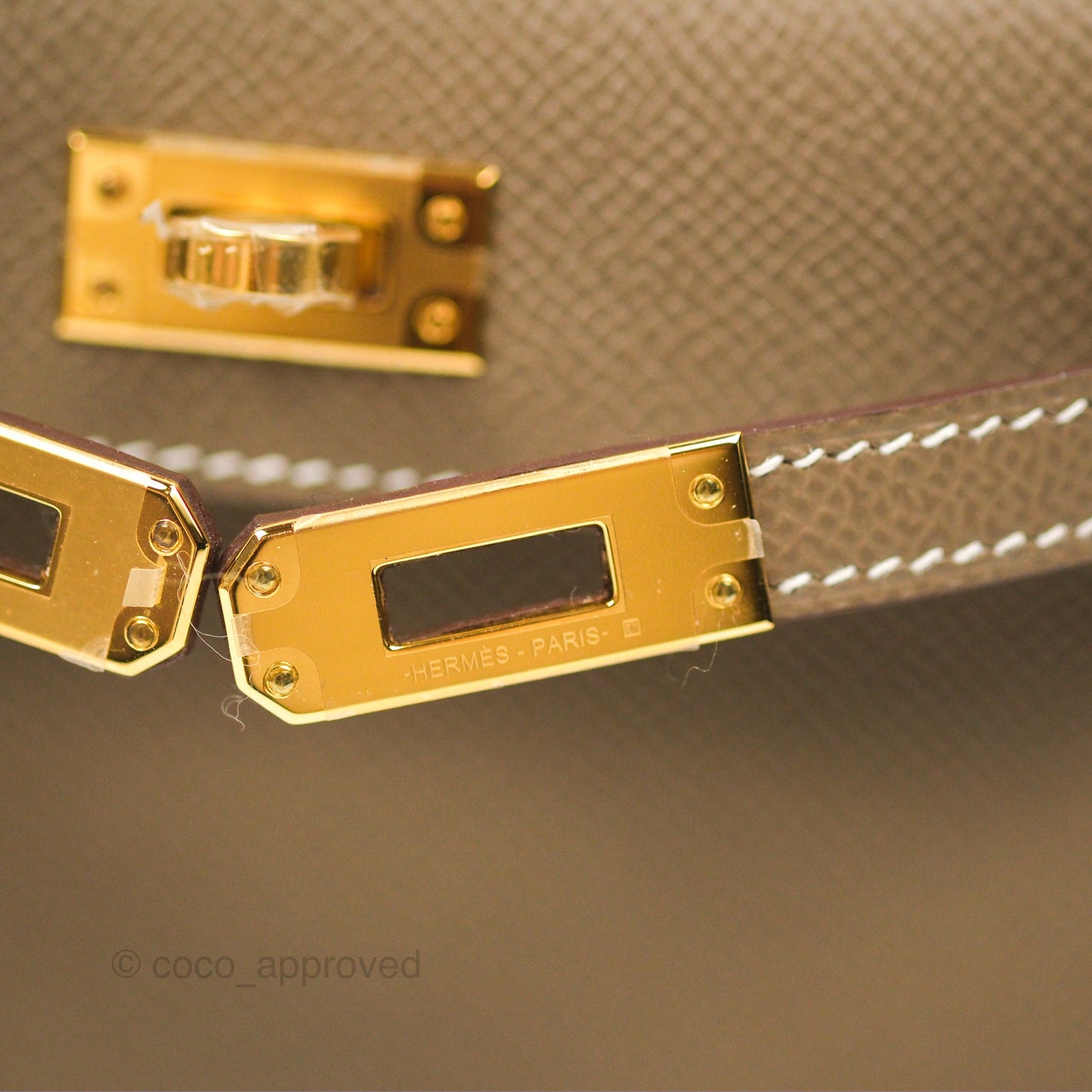 Hermès Mini Kelly II Etoupe Epsom Gold Hardware