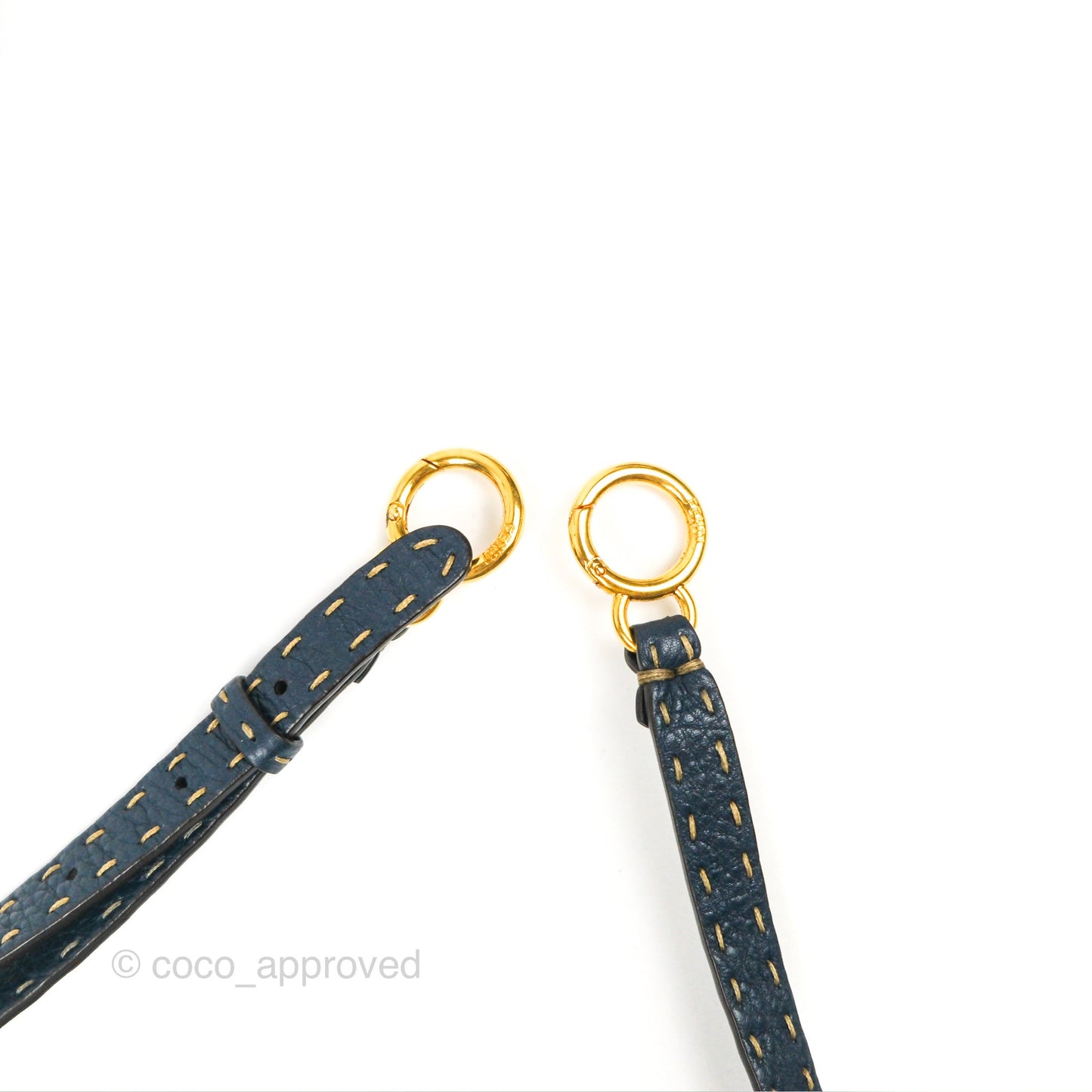 Fendi Mini Peekaboo Bag Contrast Stitch Off White/Navy Grained Leather Gold Hardware