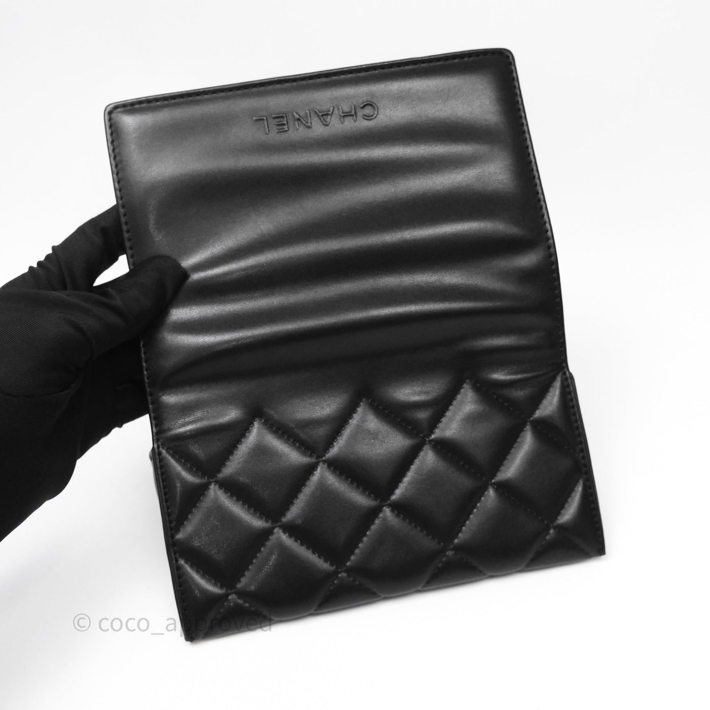Chanel CC Chain-Link Square Sunglasses Black