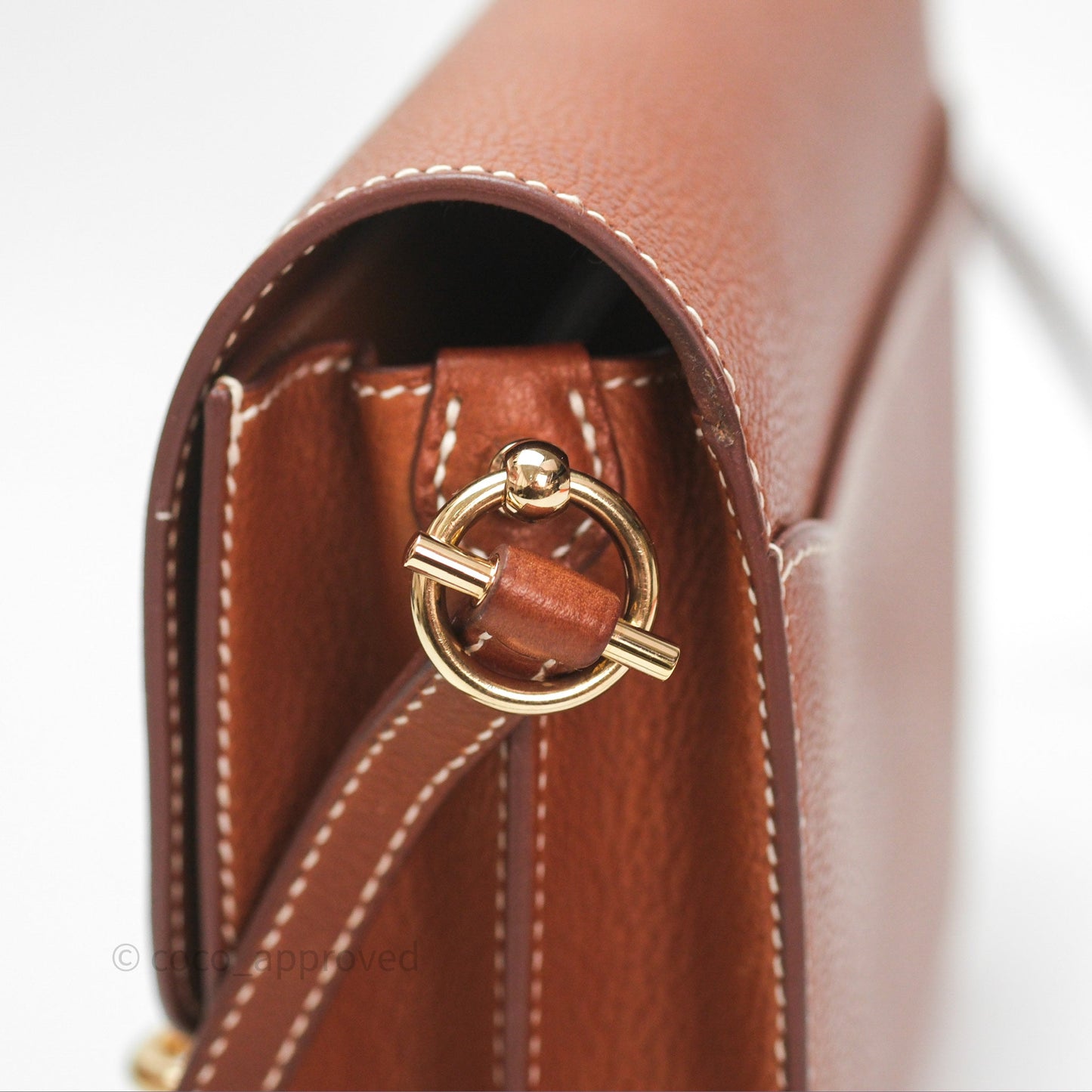 Hermès Roulis Mini Fauve 34 Barenia Gold Hardware