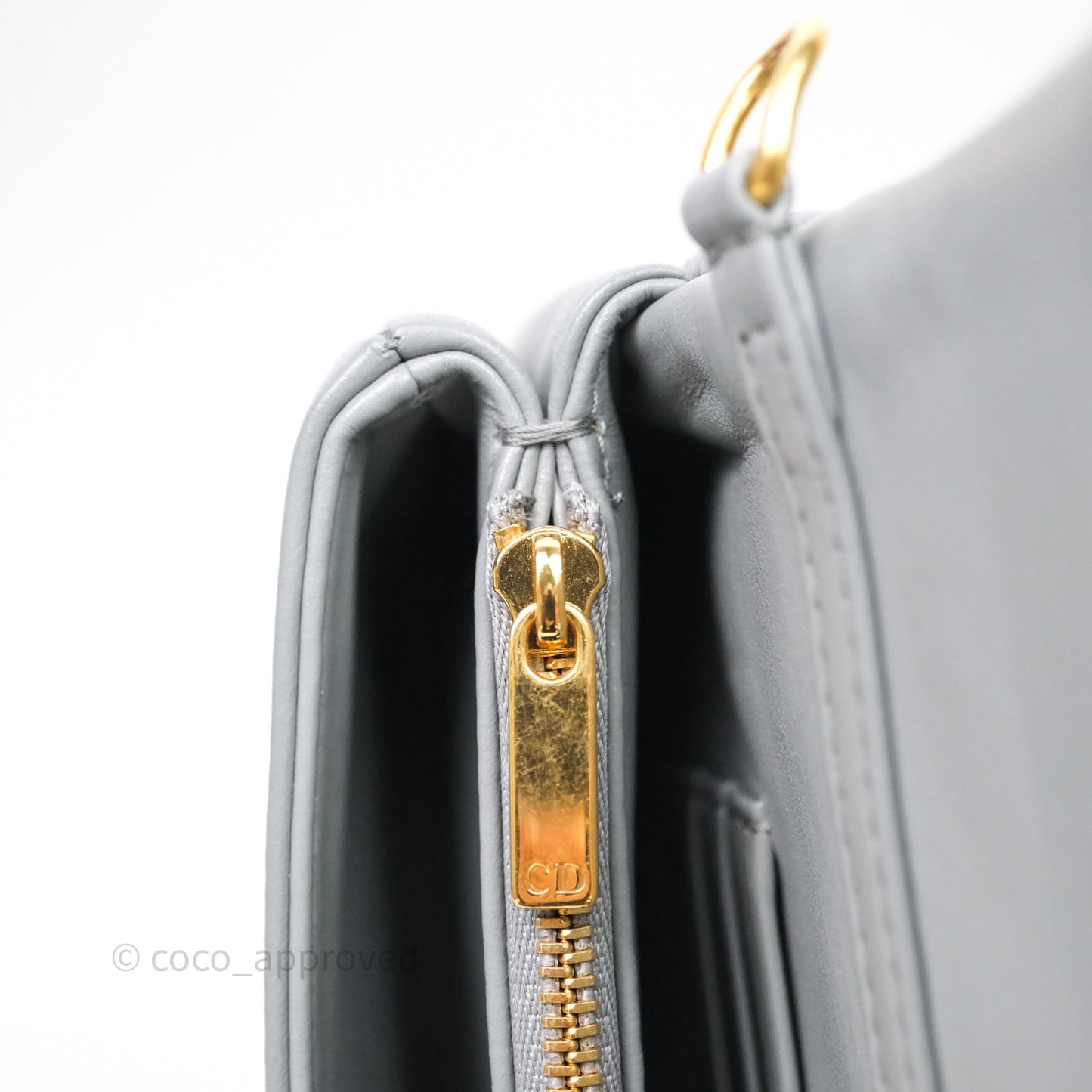 Christian Dior Mini Caro Bag Grey Macrocannage