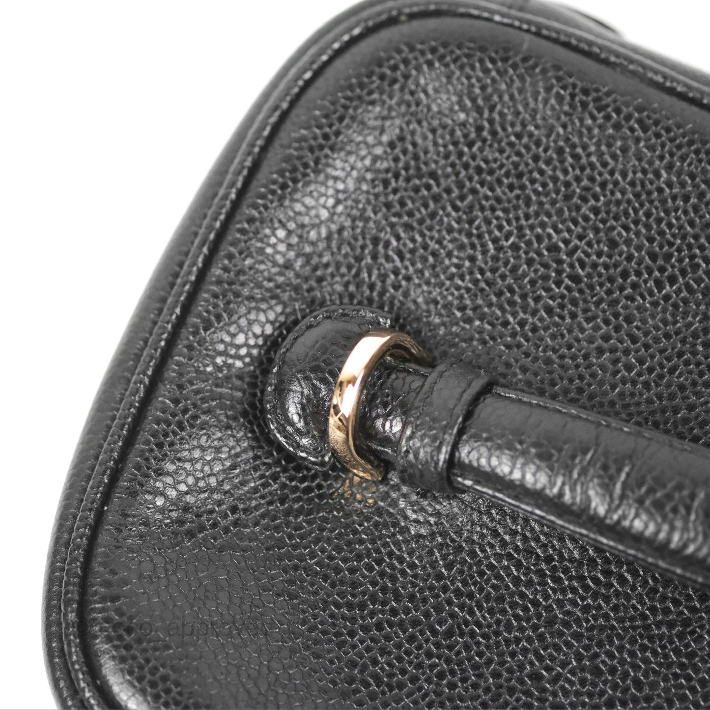 Chanel Vintage Vanity Case Black Caviar Gold Hardware