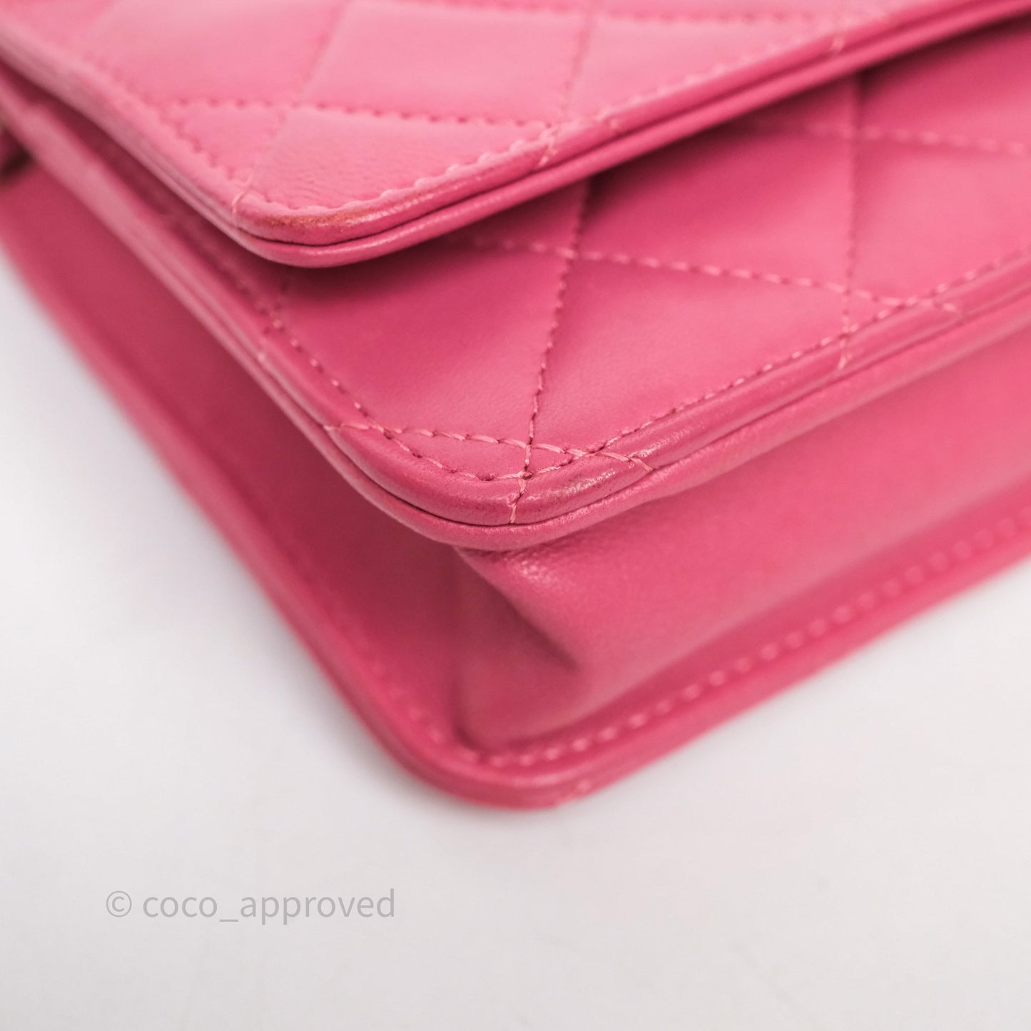 Chanel Quilted Classic WOC Pink Lambskin Gold Hardware