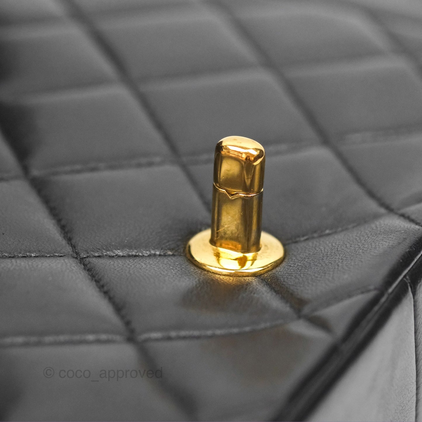 Chanel Vintage Medium Classic Diana Bag Quilted Black Lambskin 24K Gold Hardware