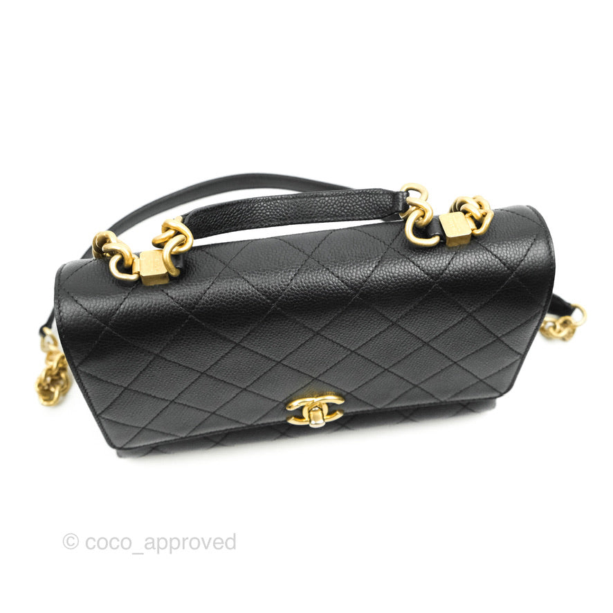 Chanel Chic Affinity Small Grained Calfskin Black Aged Gold Hardware