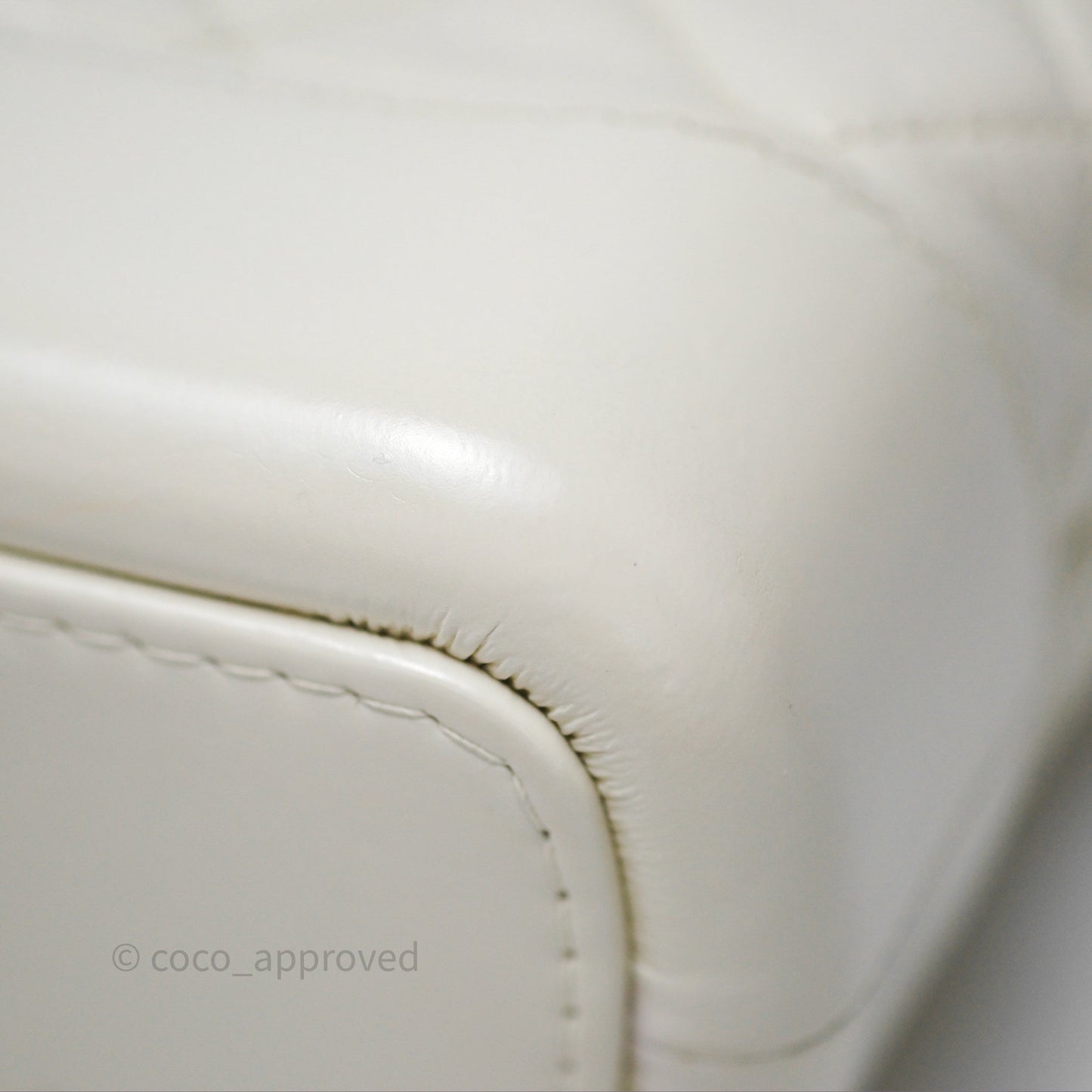 Chanel Small Gabrielle Hobo White Patent Goatskin Mixed Hardware