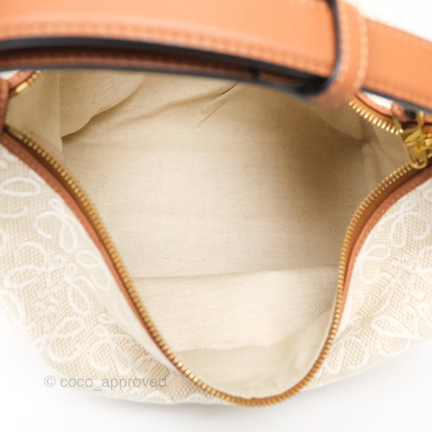 Loewe Medium Cubi Bag Anagram Jacquard & Calfskin Ecru/Tan