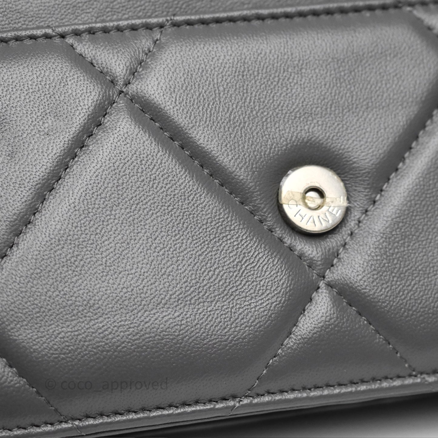 Chanel 19 Wallet on Chain WOC Grey Lambskin Mixed Hardware