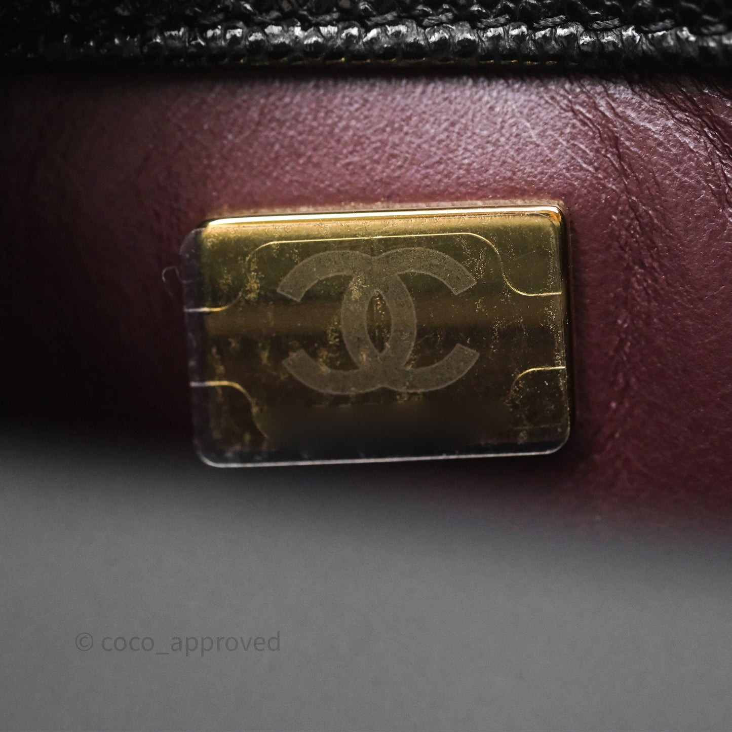 Chanel Mini Coco Handle Quilted Black Caviar Gold Hardware
