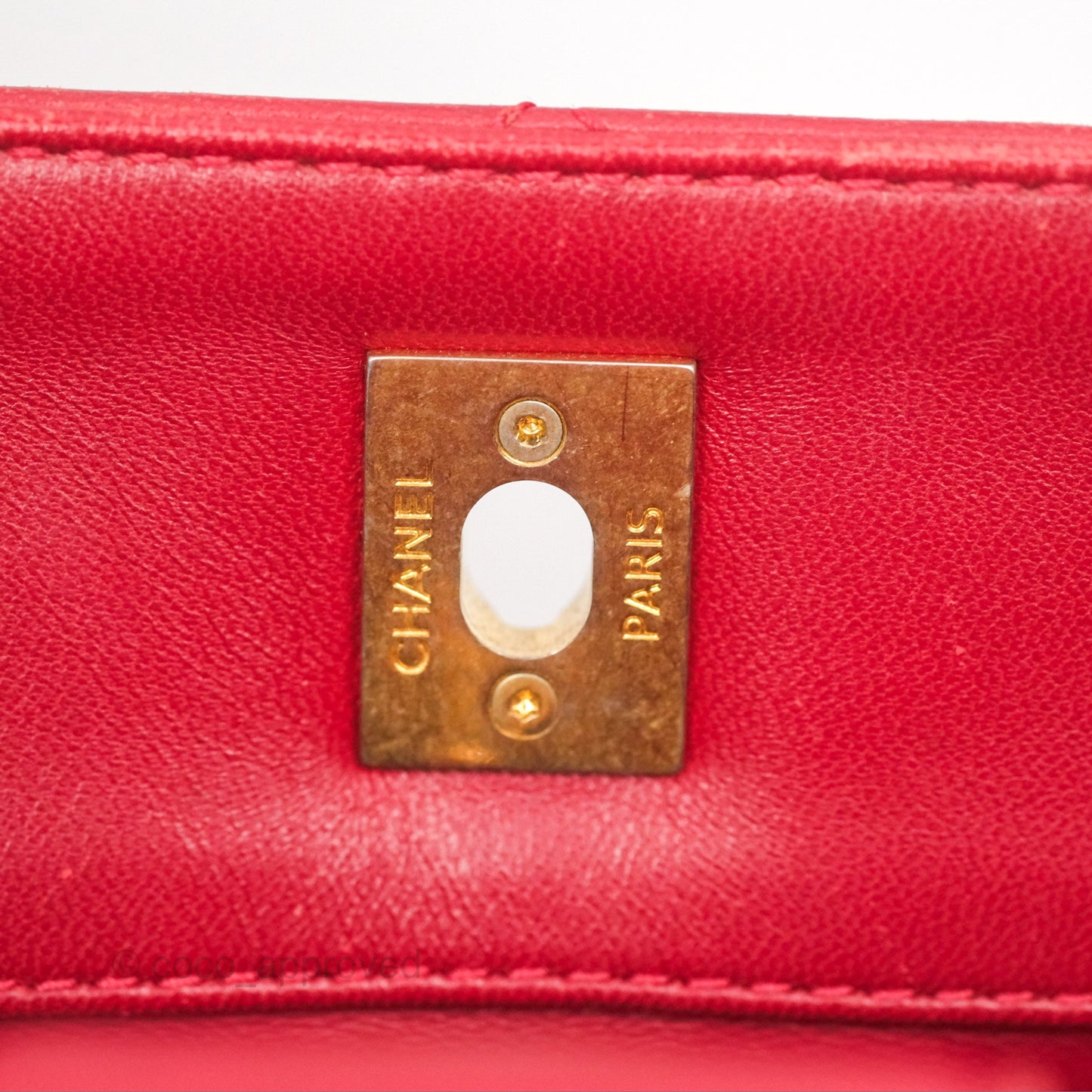 Chanel Tote Bag Red Lambskin Aged Gold Hardware