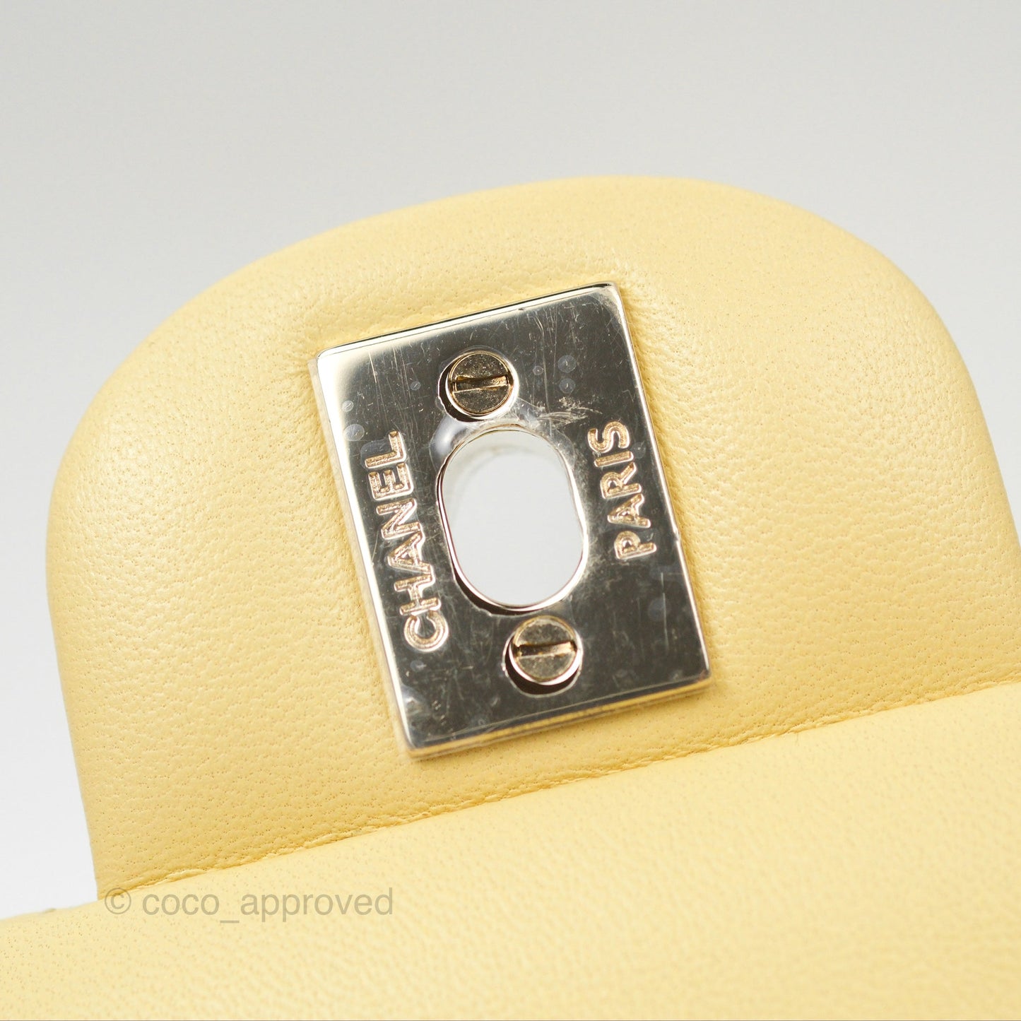 Chanel Classic M/L Medium Flap Quilted Yellow Lambskin Gold Hardware