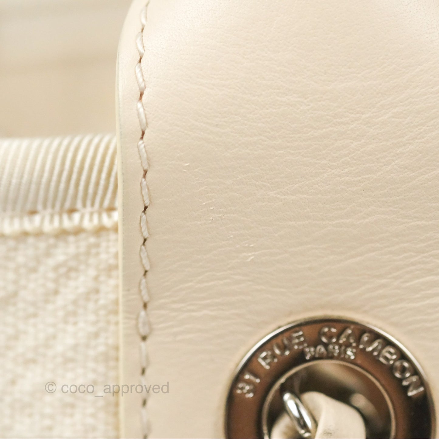 Chanel New Small Deauville Cream Ivory Canvas