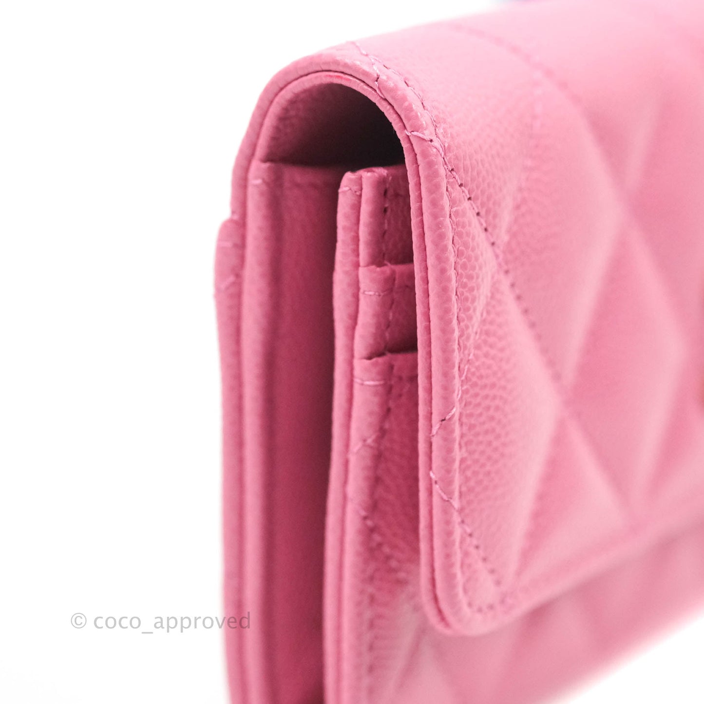 Chanel Quilted Flap Wallet Pink Caviar
