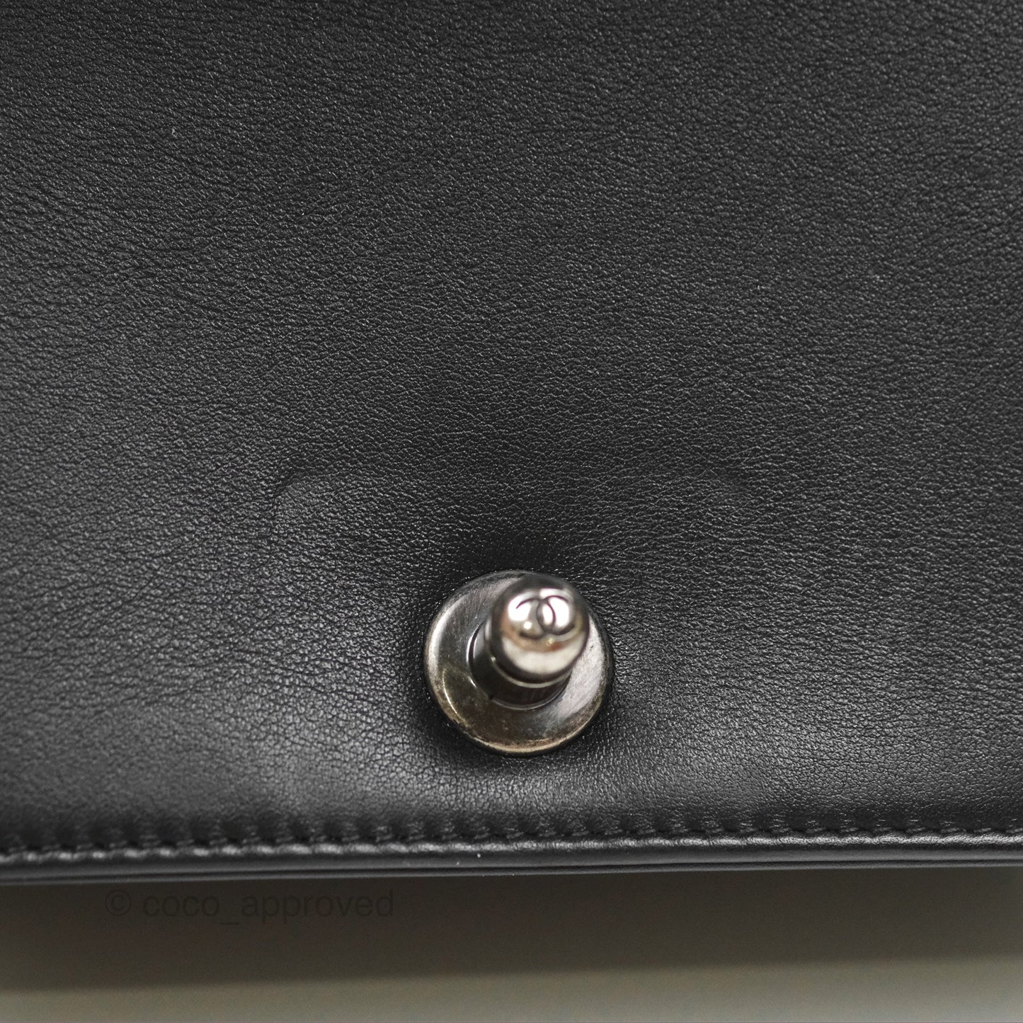 Chanel Small Boy Black Calfskin Ruthenium Hardware