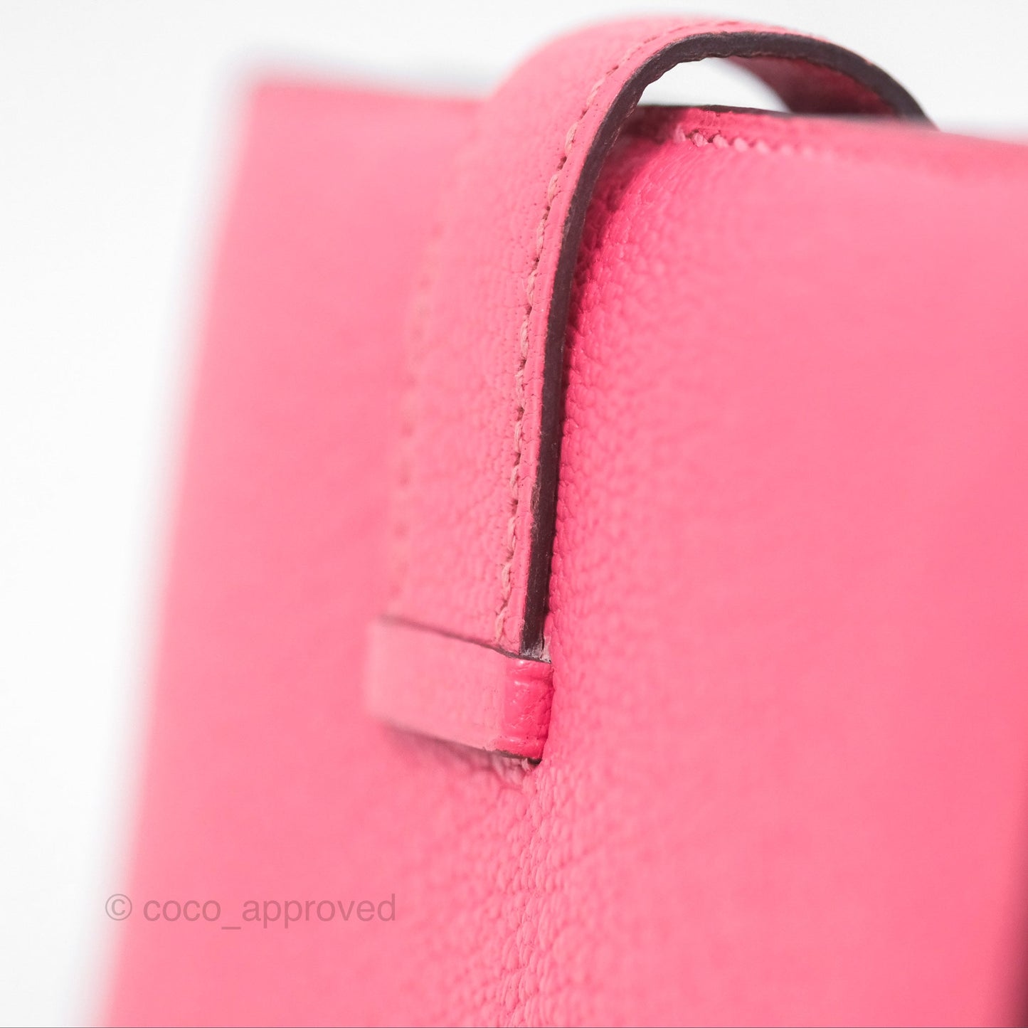 Hermes Bearn Compact Wallet Rose Azalee 8W Gold Hardware
