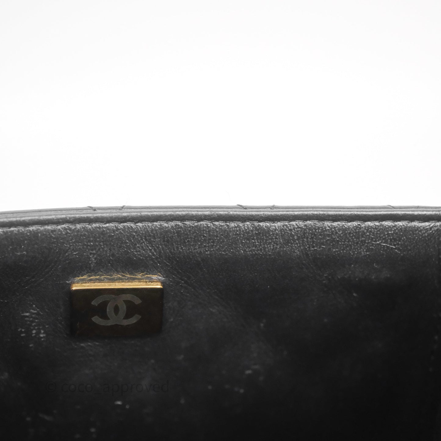 Chanel Mini Square Quilted Black Lambskin Gold Hardware