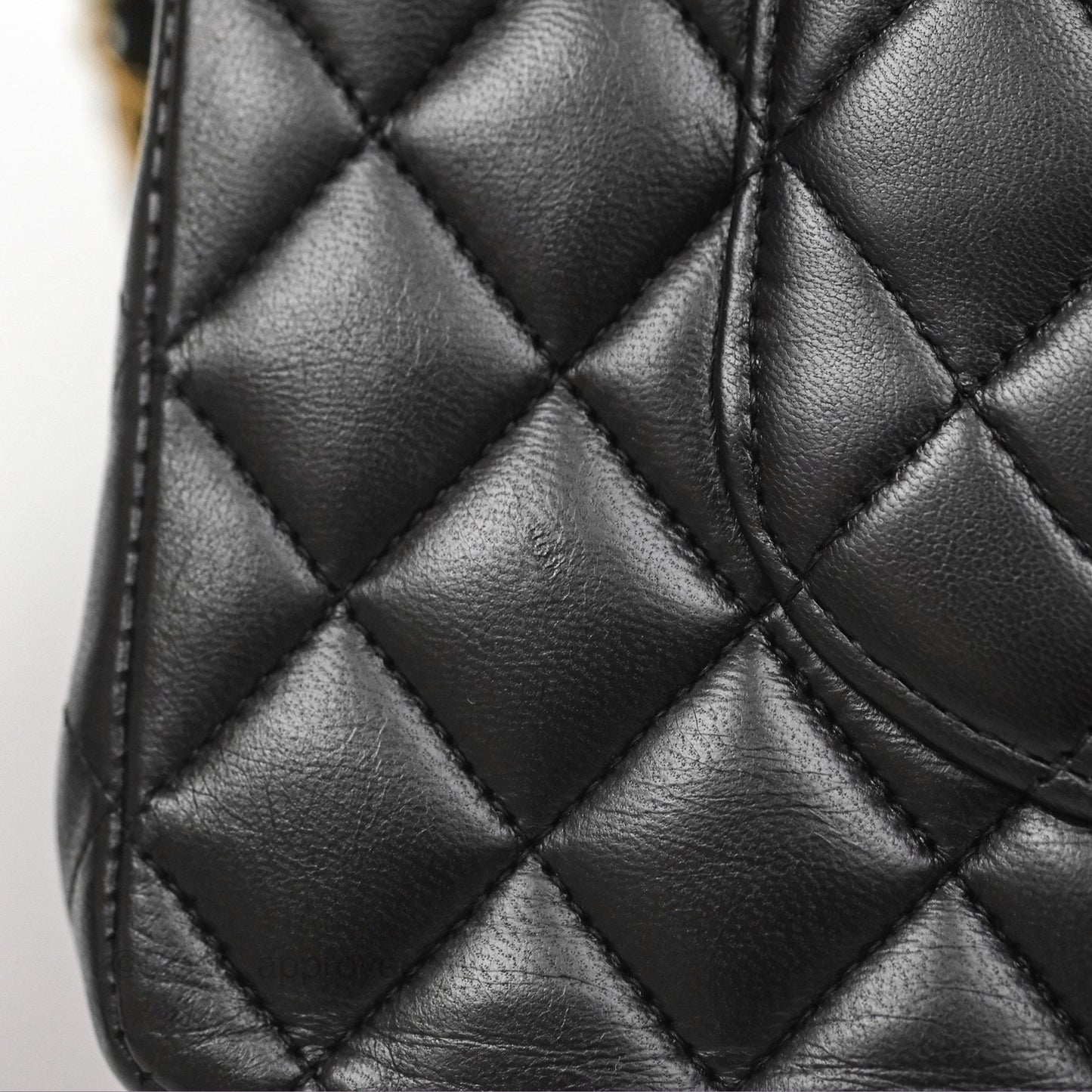 Chanel Classic M/L Medium Flap Quilted Black Lambskin 24K Gold Hardware