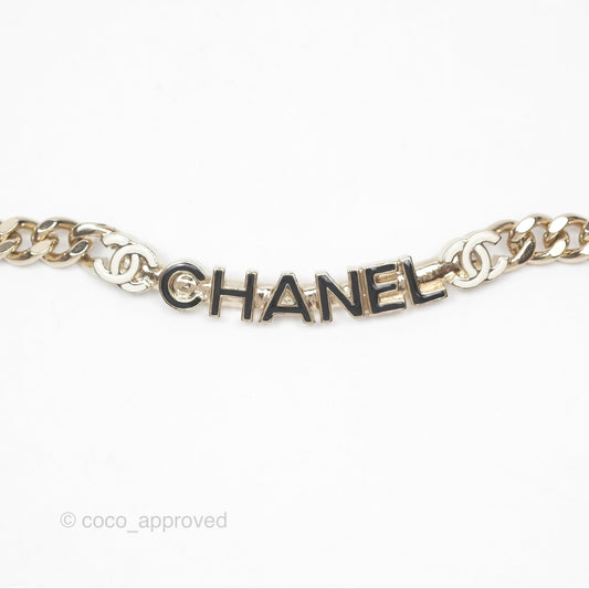 Chanel Logo Chain Choker Gold Tone 22S