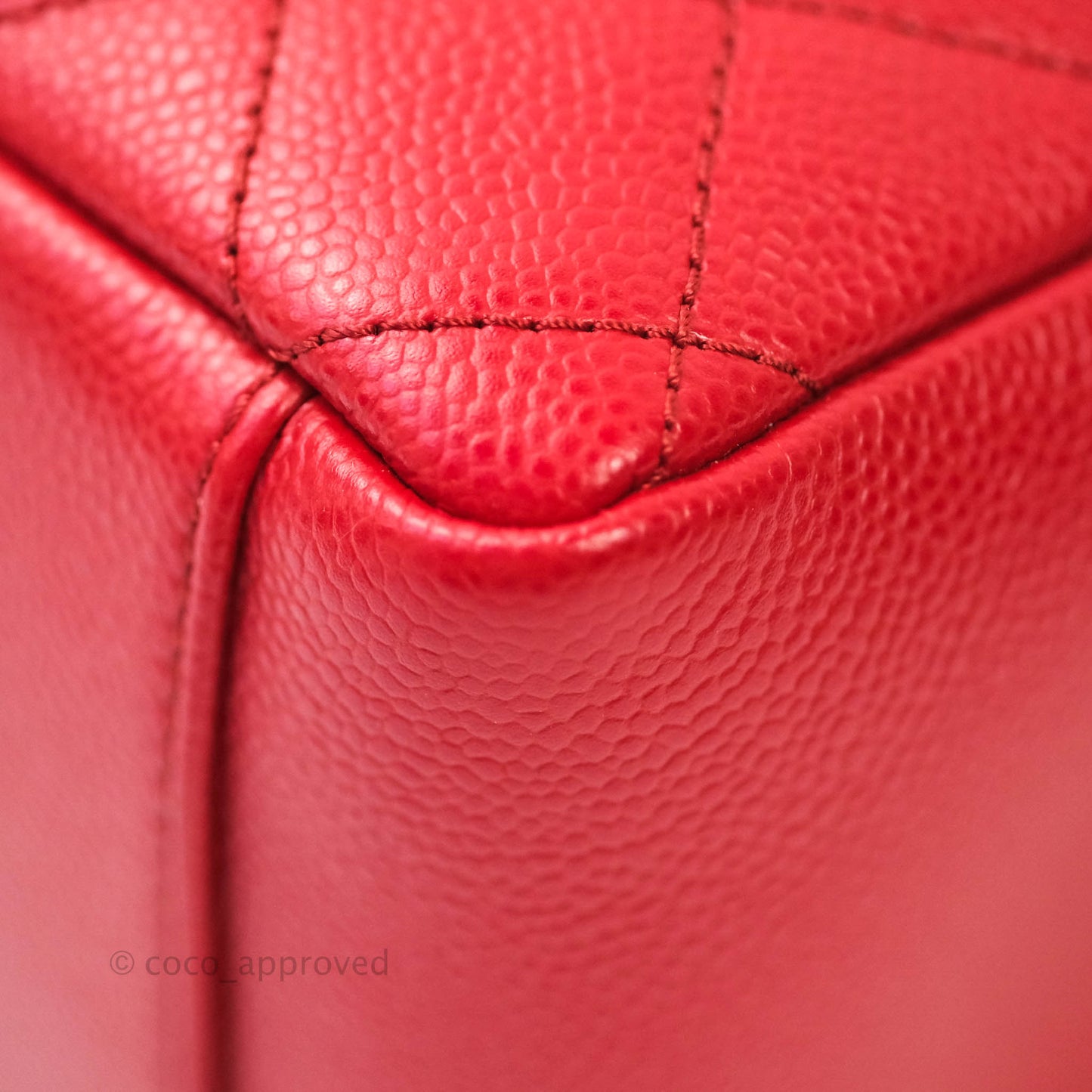 Chanel GST Red Caviar Silver Hardware