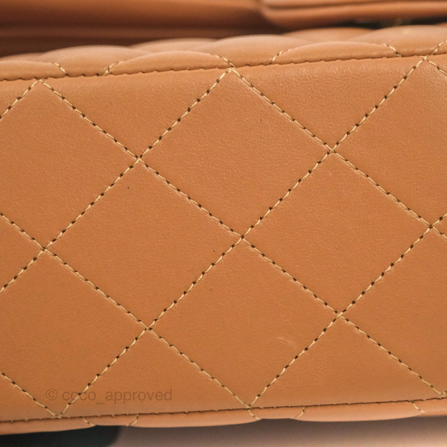 Chanel Small Classic Quilted Flap Dark Beige Caramel Lambskin Gold Hardware 21P