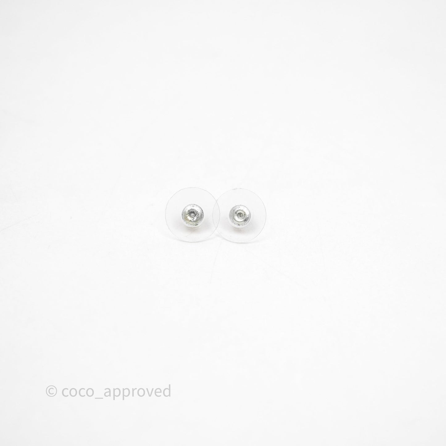 Chanel CC Crystals Chains Drop Earrings Silver Tone 21B