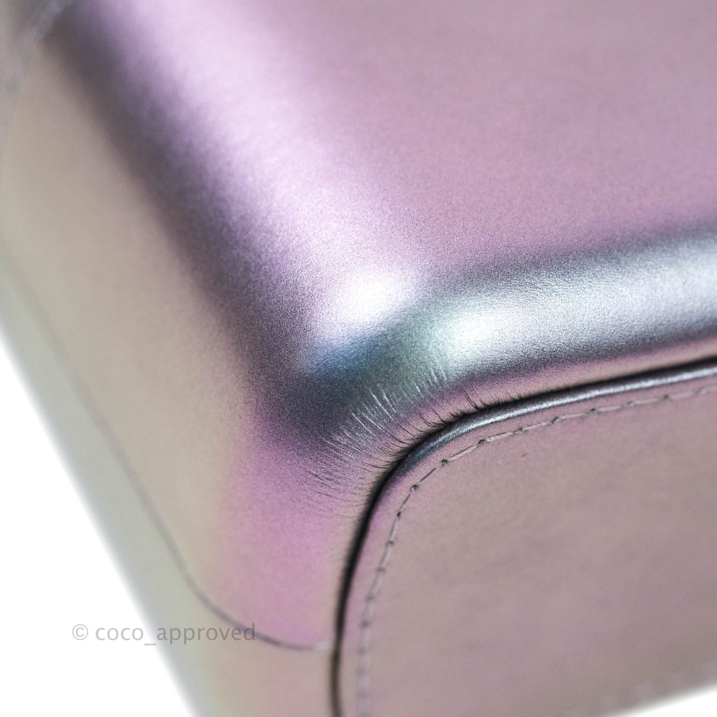 Chanel Medium Gabrielle Metallic Purple Black Aged Calfskin Rainbow Hardware