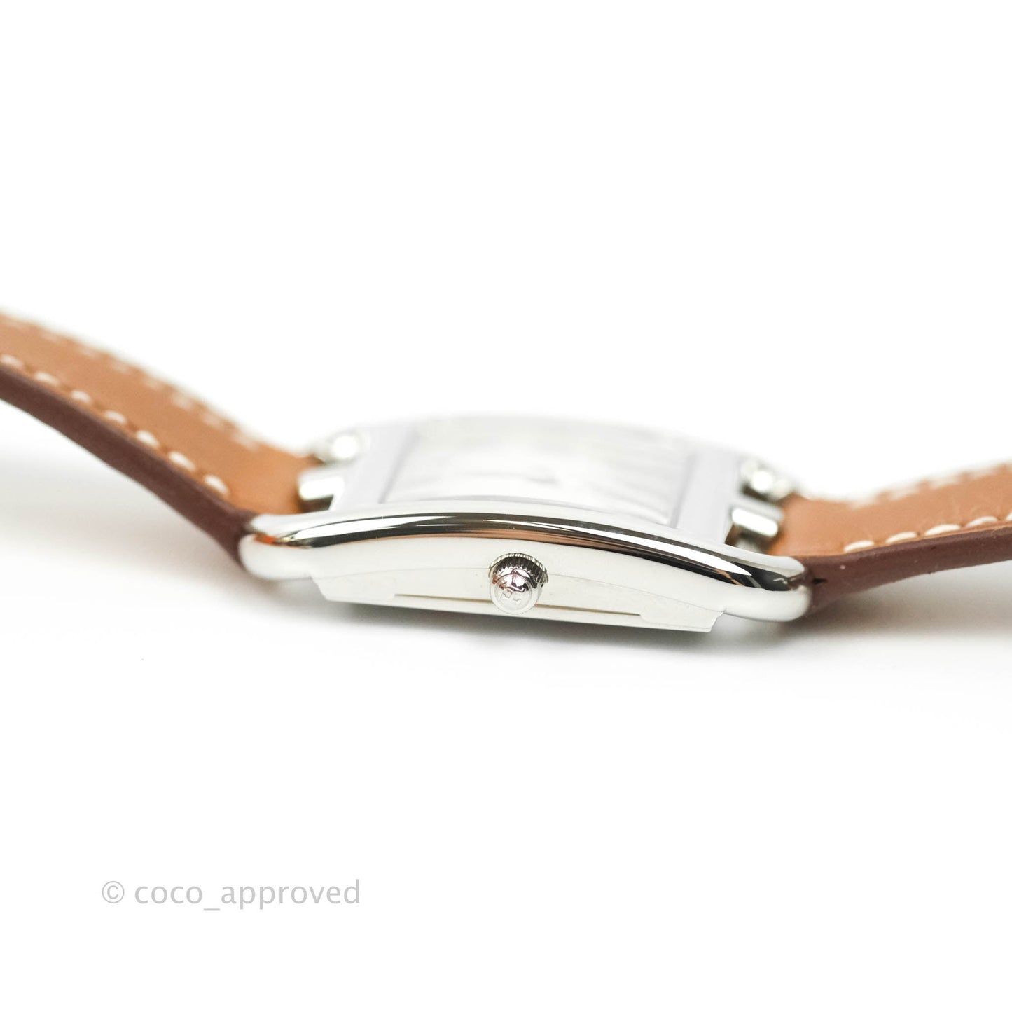 Hermès Cape Cod Steel Watch in Natural Calfskin Strap