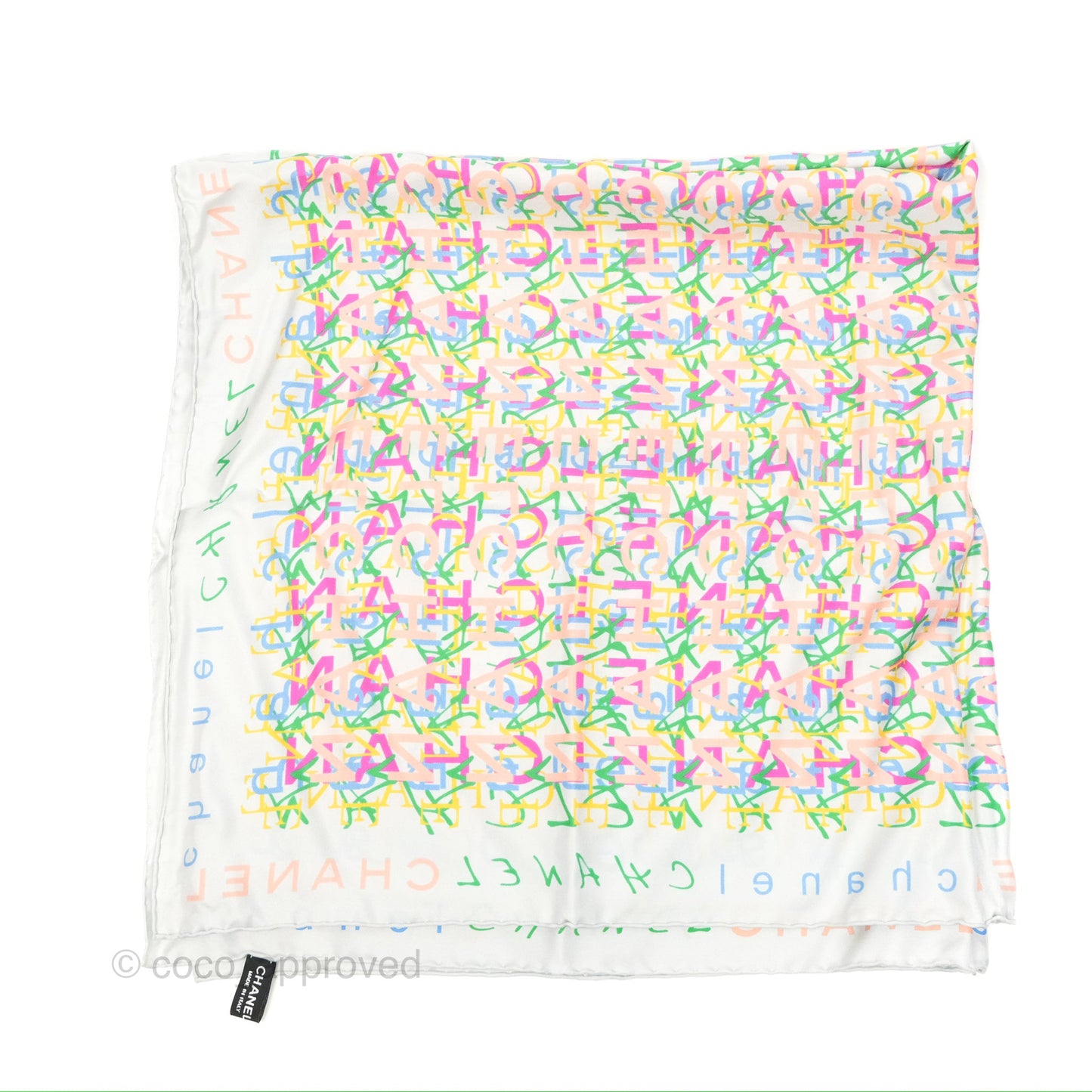 Chanel CC Logo Silk Square Scarf 90