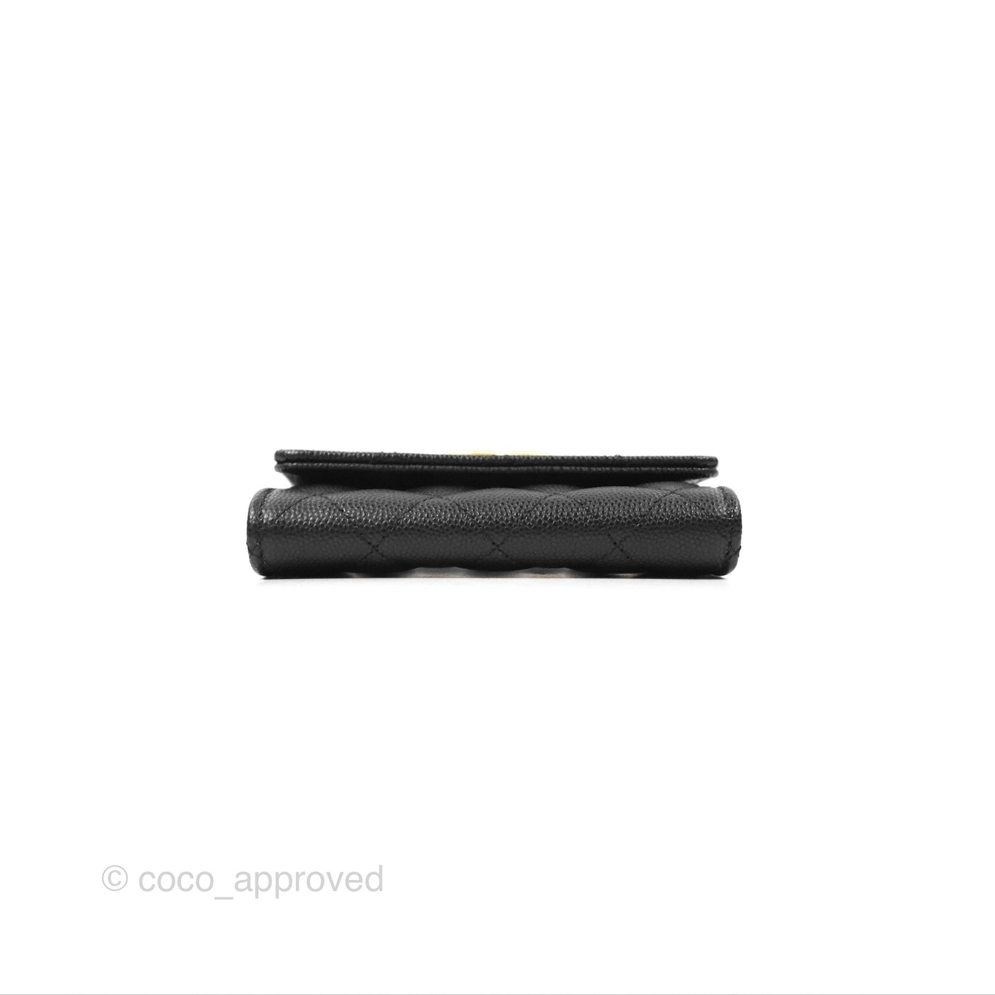Chanel Flap Card Holder Black Caviar Gold Hardware