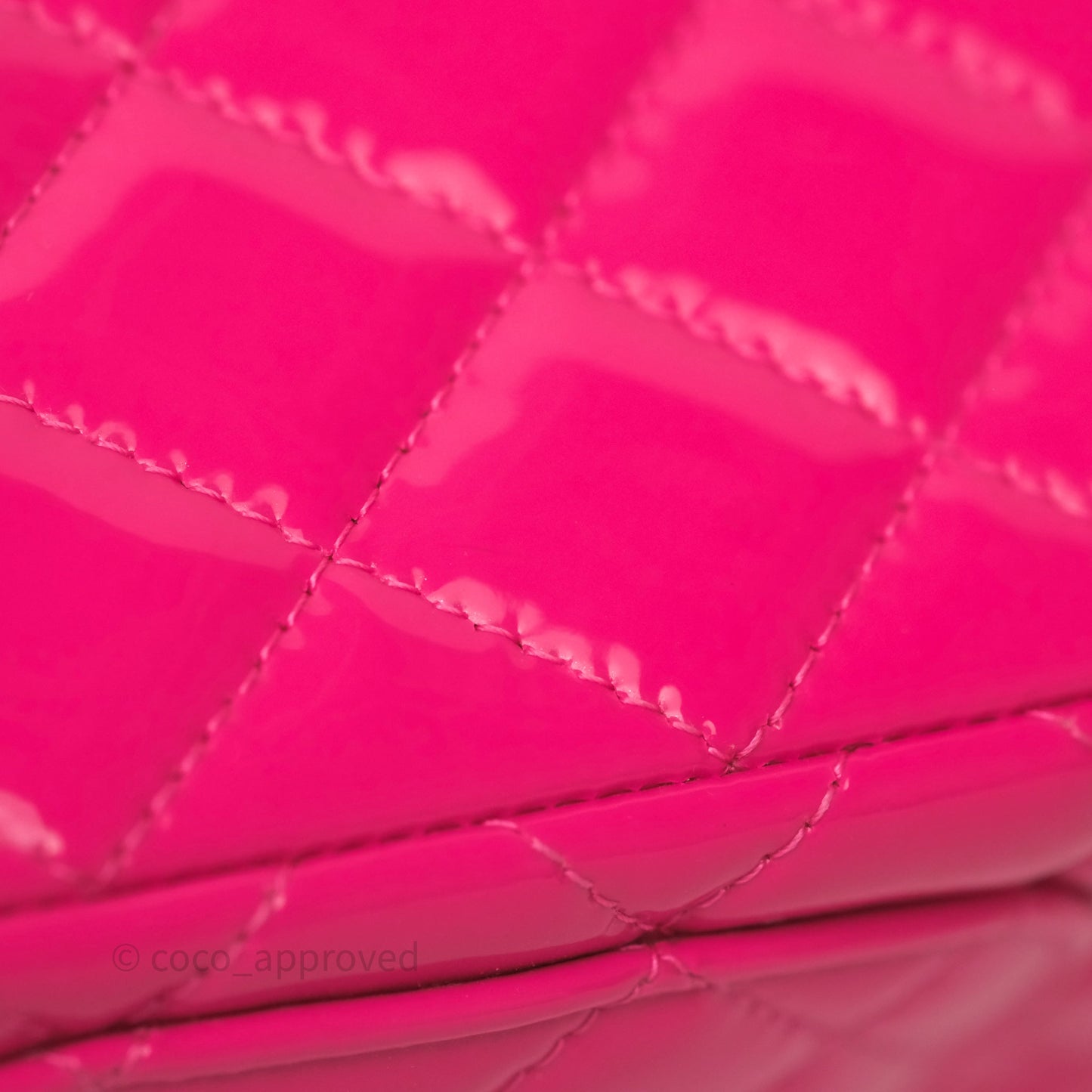Chanel Quilted Mini Rectangular Flap Neo Pink Patent Gold Hardware