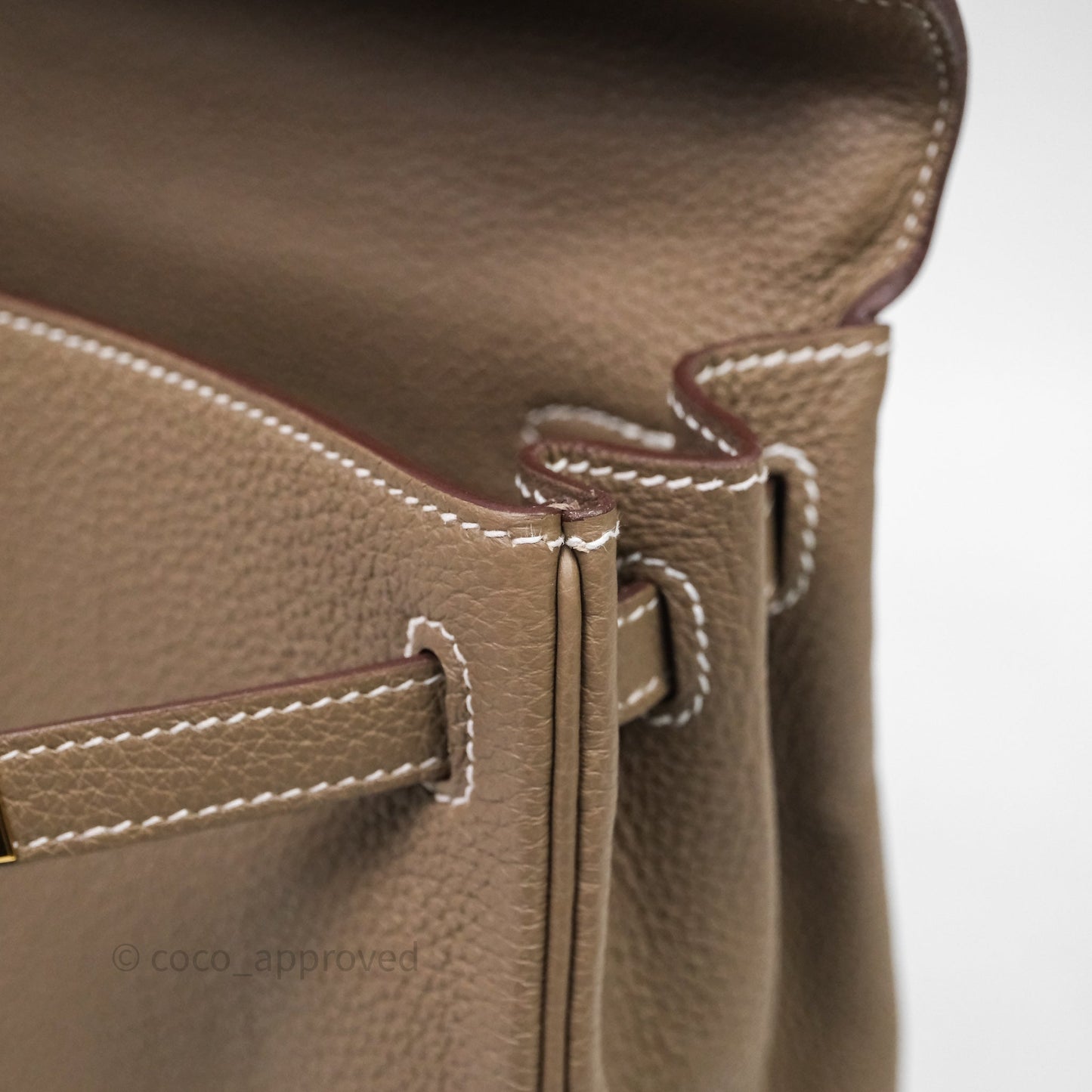 Hermes Kelly 25 Etoupe 18 Togo Gold Hardware