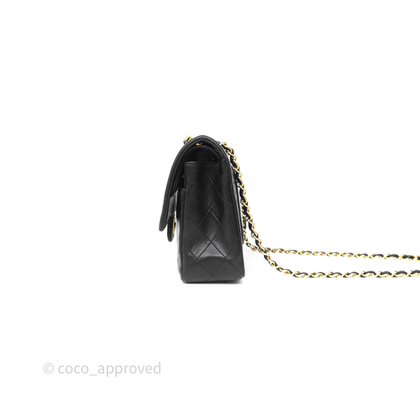 Chanel Vintage Medium Classic Flap Black Lambskin 24K Gold Hardware