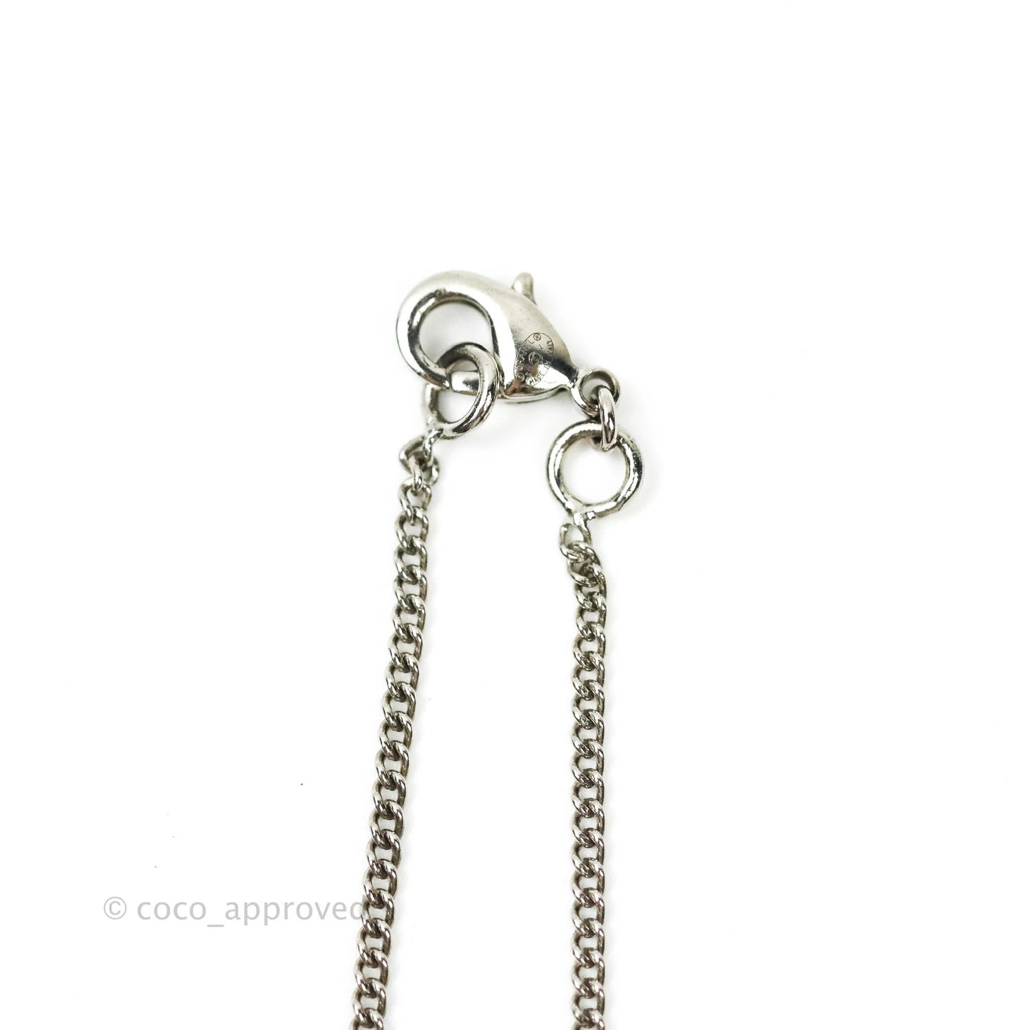 Chanel CC Crystal Necklace Silver Tone 11V