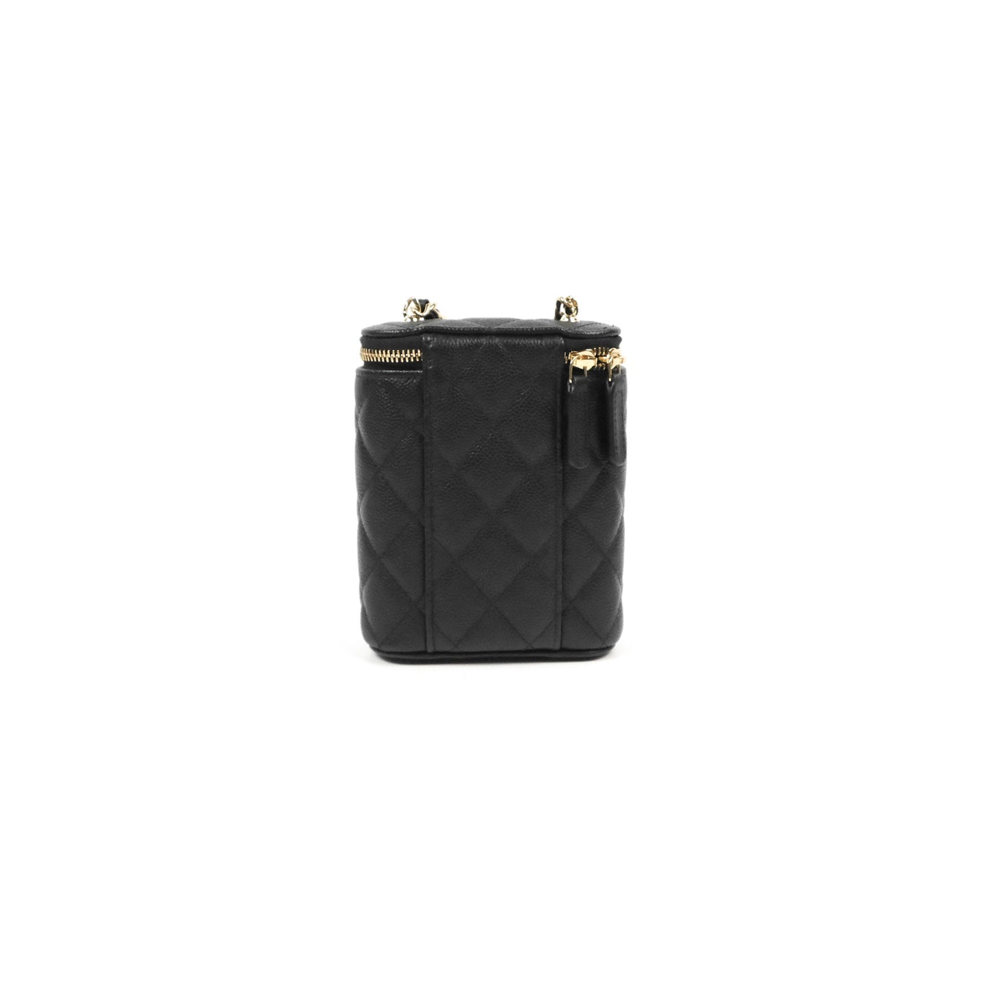 Chanel Classic Mini Vanity With Chain Black Caviar Gold Hardware