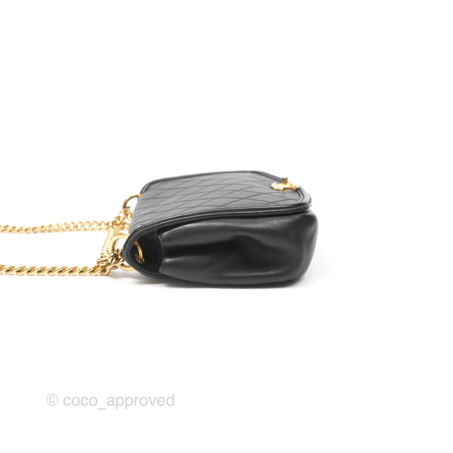 Chanel Small Underline Saddle Flap Bag Black Calfskin Gold Hardware
