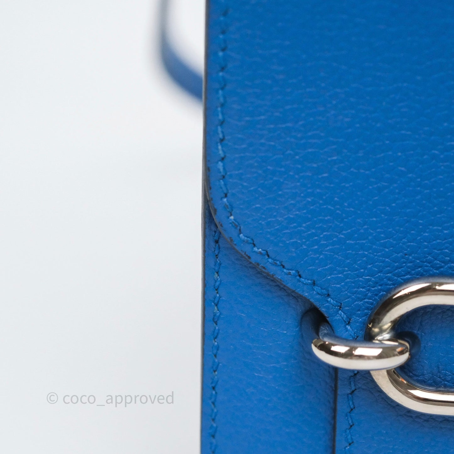 Hermès Roulis Mini 18 Blue Zellige I7 Evercolor Palladium Hardware