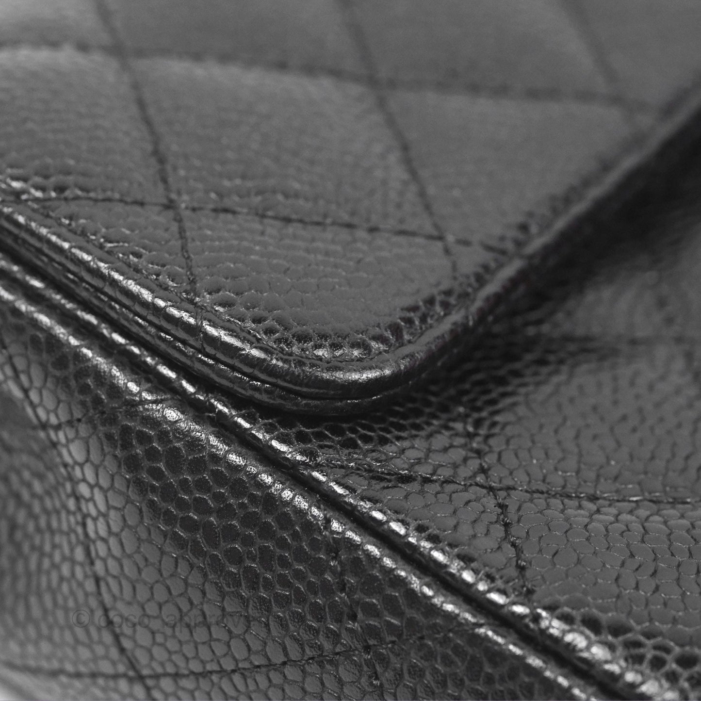 Chanel East West Flap Bag Black Caviar Silver Hardware