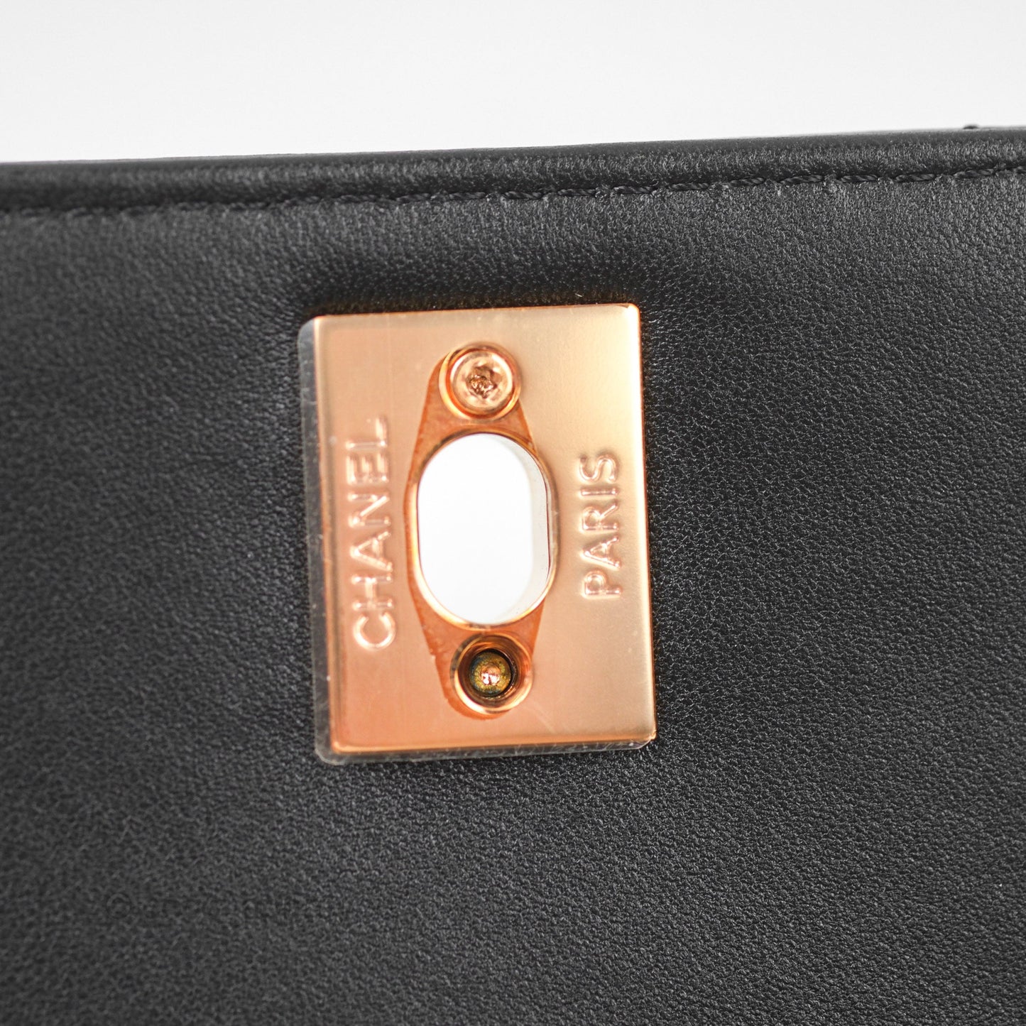 Chanel Mini Quilted Trendy CC Clutch With Chain Black Lambskin Rose Gold Hardware