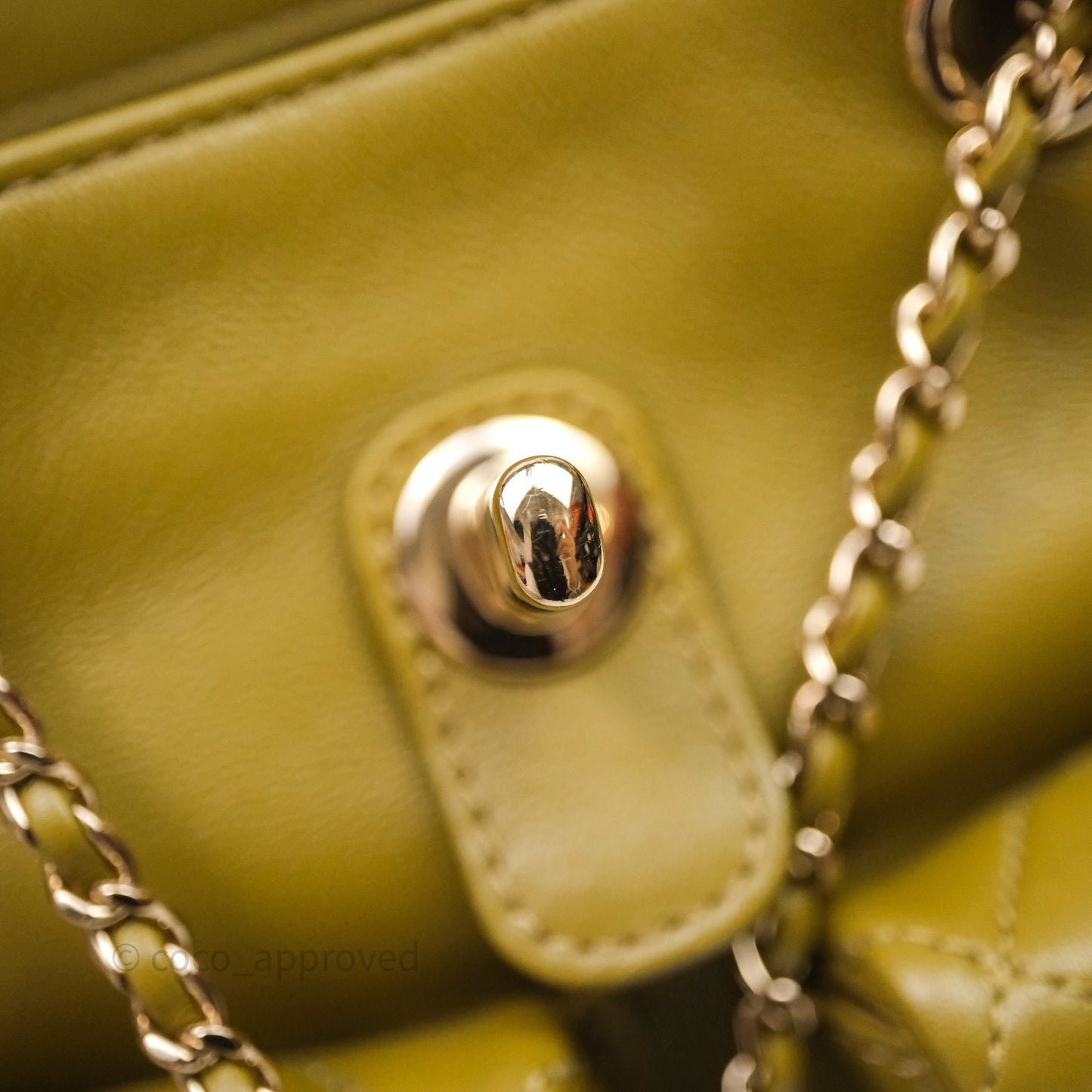 Chanel Mini Duma Backpack Olive Green Calfskin Gold Hardware