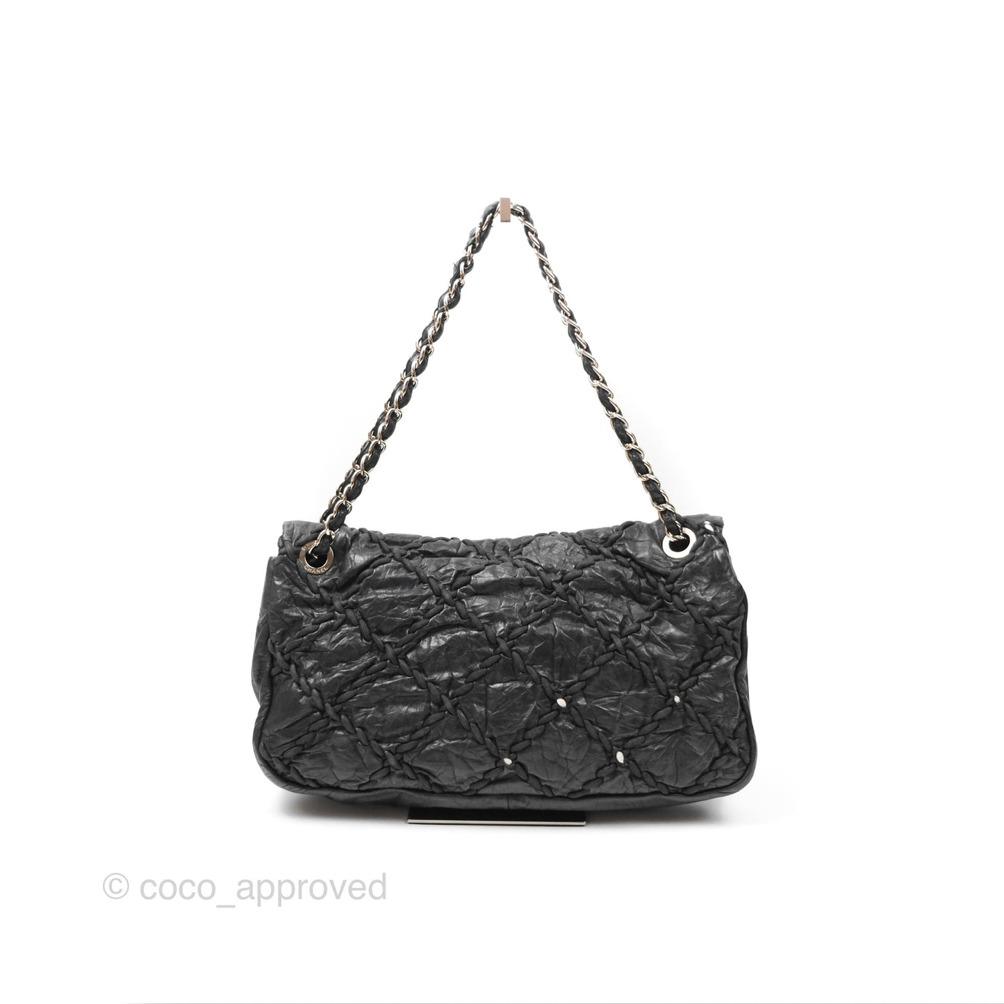 Chanel Large Flap Bag Dark Navy Silver Hardware