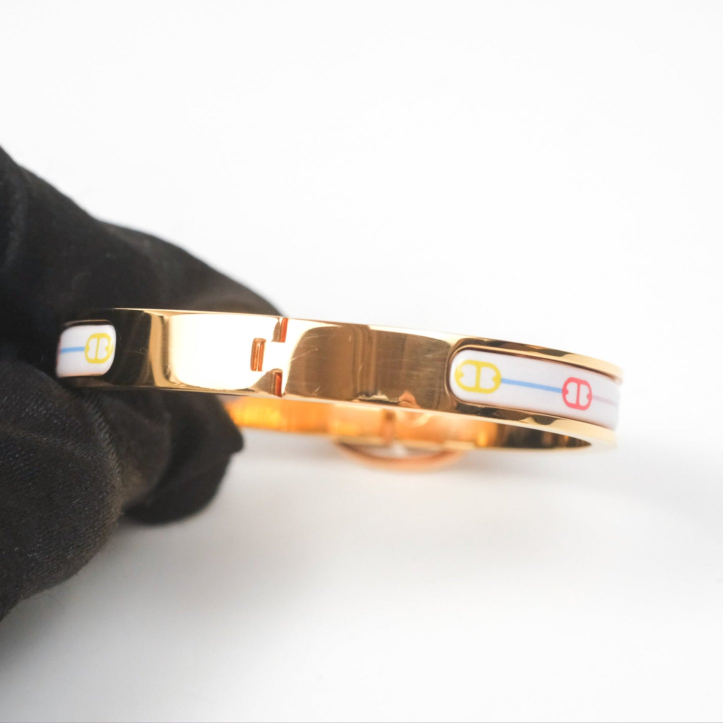 Hermès Mini Clic Chaine D'ancre Farandole Bracelet Pastel Acidulé Rose Gold Hardware
