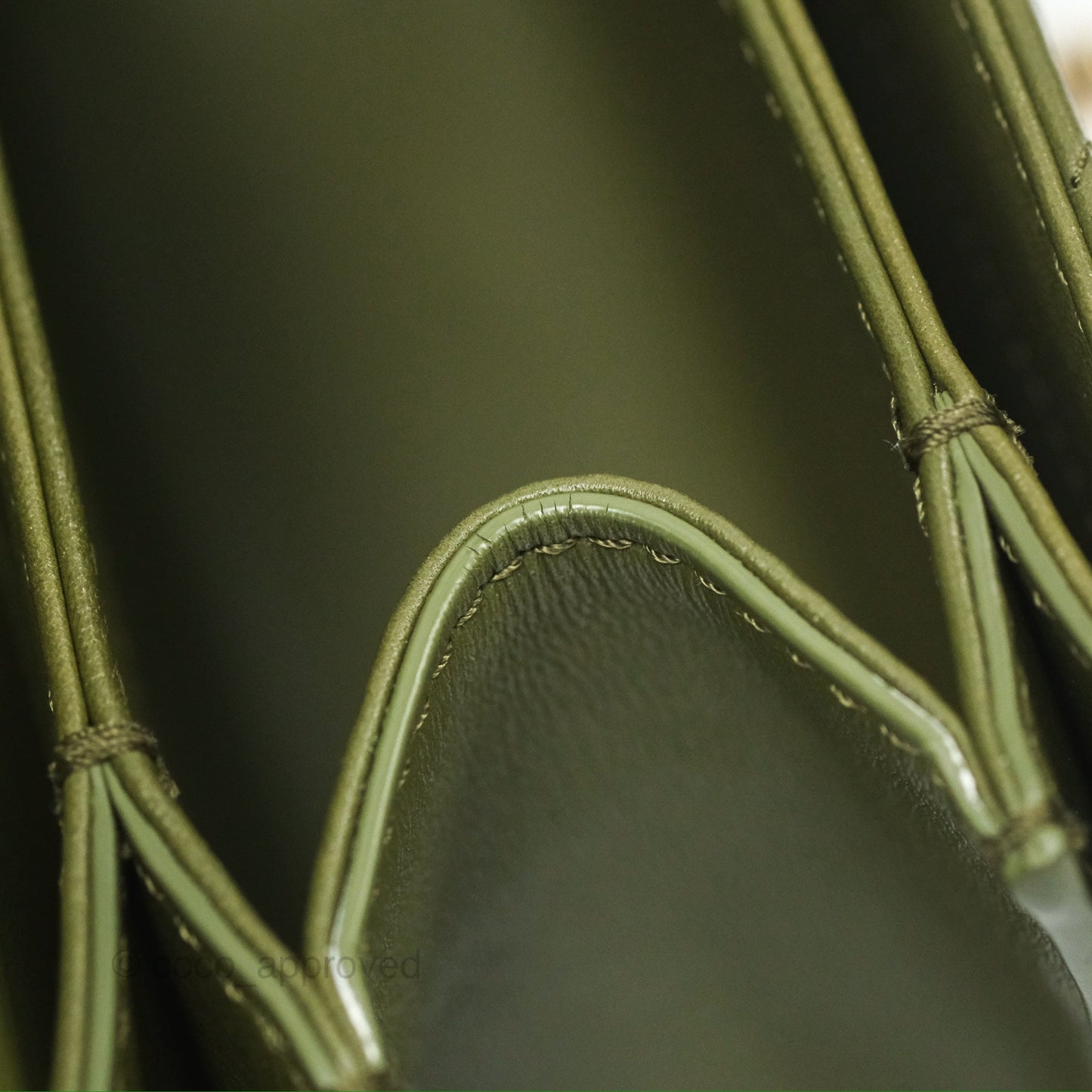 Chanel Small Coco Lady Quilted Flap Bag With Top Handle Olive Green Calfskin Gold Hardware