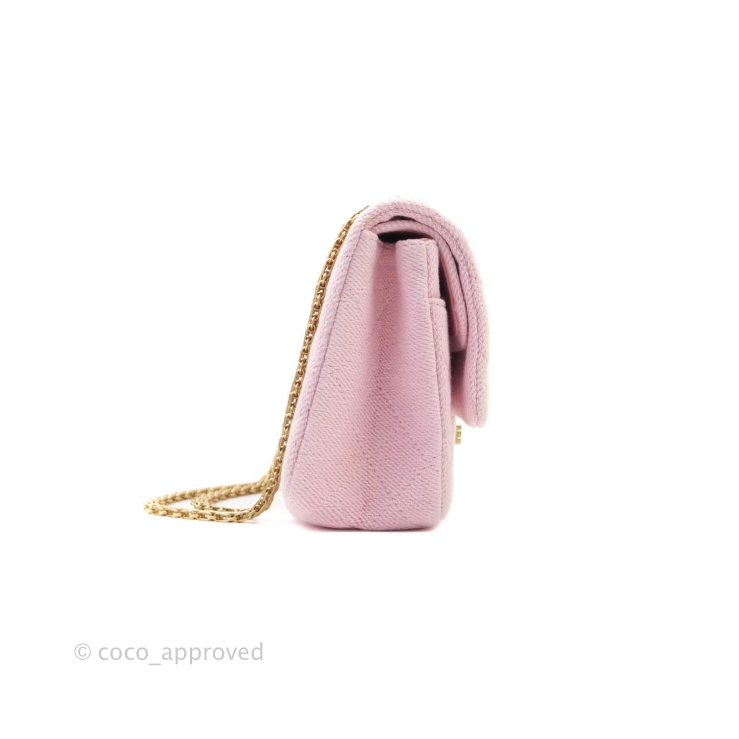 Chanel Reissue 226 Light Pink Fabric Aged Gold Hardware