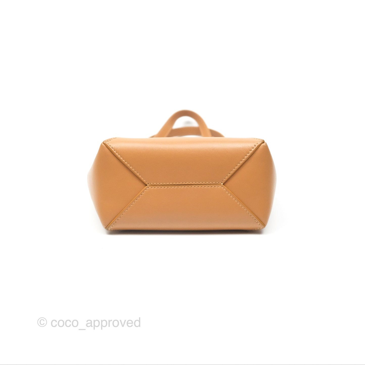Loewe Mini Puzzle Fold Tote In Shiny Calfskin Warm Desert