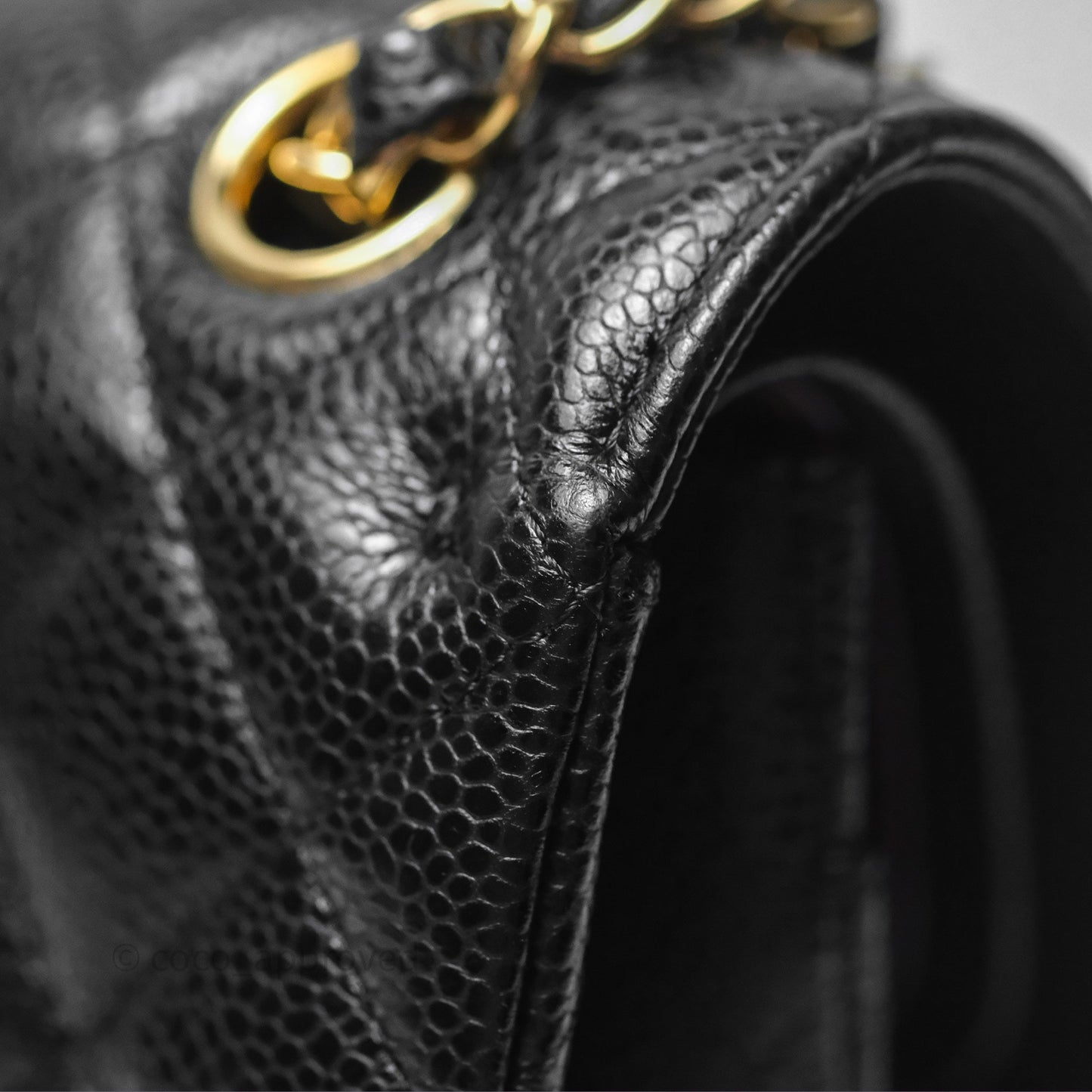 Chanel Classic M/L Medium Flap Quilted Black Caviar Gold Hardware