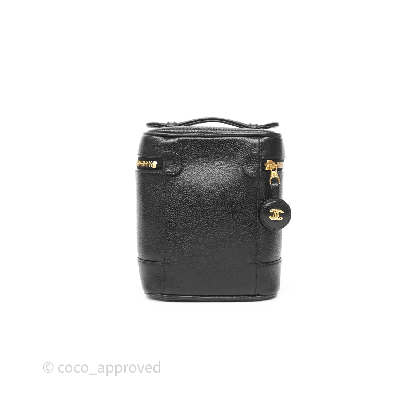 Chanel Vintage Vanity Case Black Caviar Gold Hardware